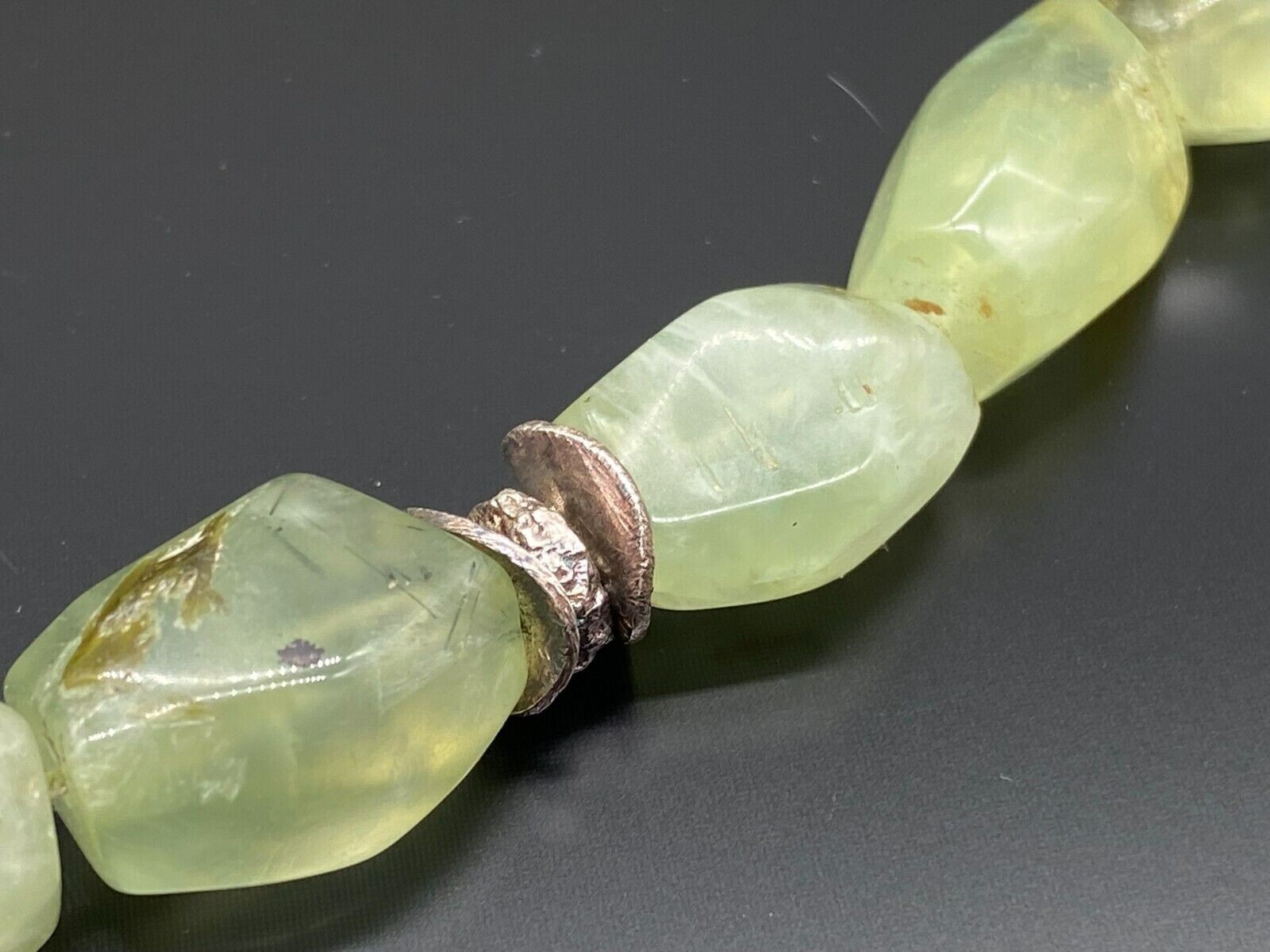 HALSKETTE COLLIER EINZELANFERTIGUNG CHRYSOPRAS MIT MASSIVEM GOLD 750 MITTELSTÜCK – Bild 5