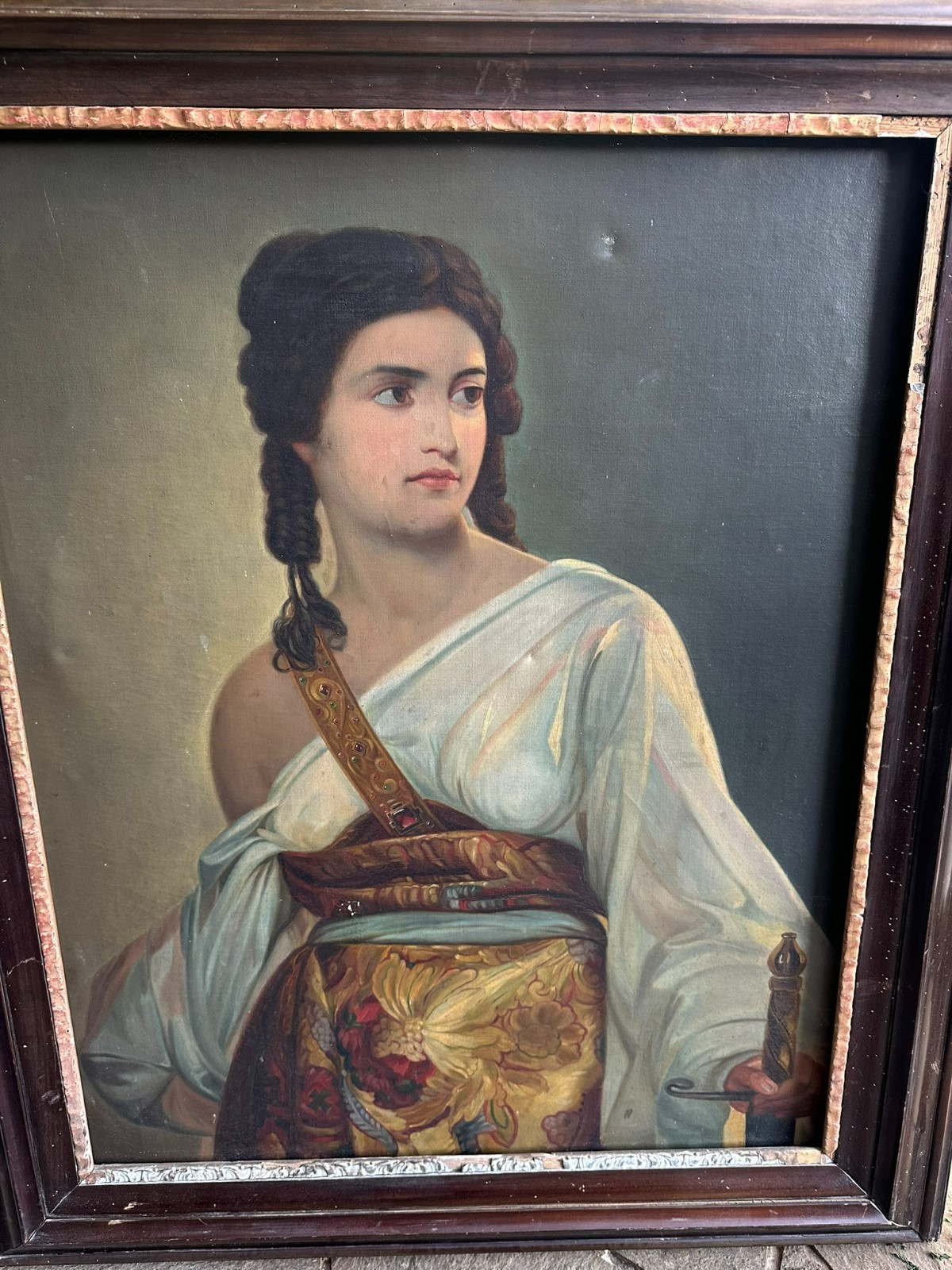 GROSSES ÖLGEMÄLDE JUDITH DIE BEZWINGERIN DES HOLOFERNES KOPIE NACH AUGUST RIEDEL – Bild 3