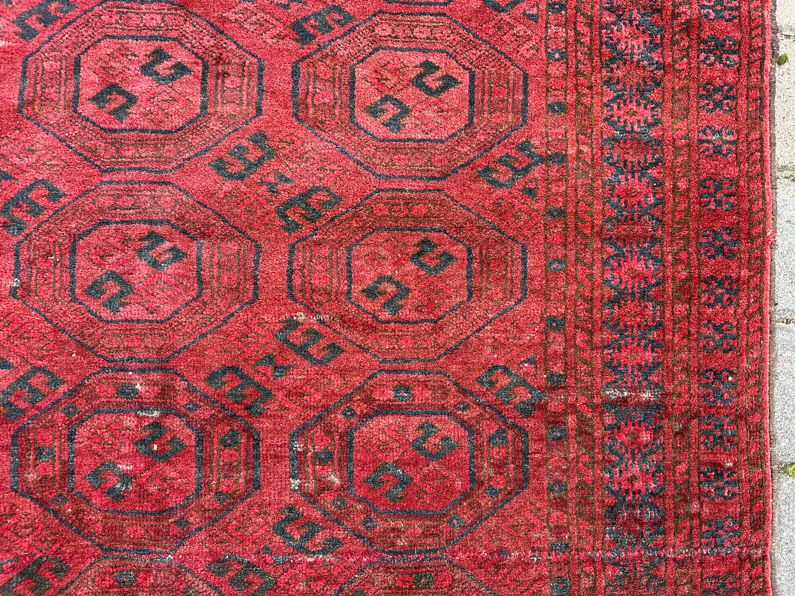 ALTER TURKMEN TEPPICH ORIENTTEPPICH WOLLE HANDGEKNÜPFT 180x137cm – Bild 8