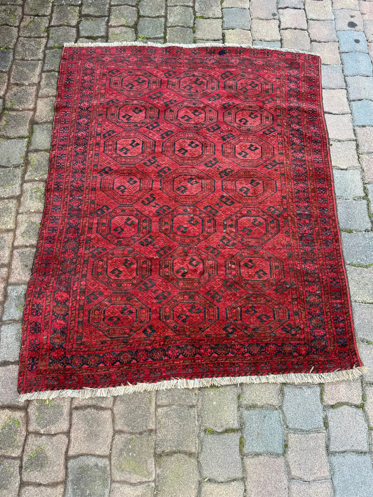 ALTER TURKMEN TEPPICH ORIENTTEPPICH WOLLE HANDGEKNÜPFT 180x137cm