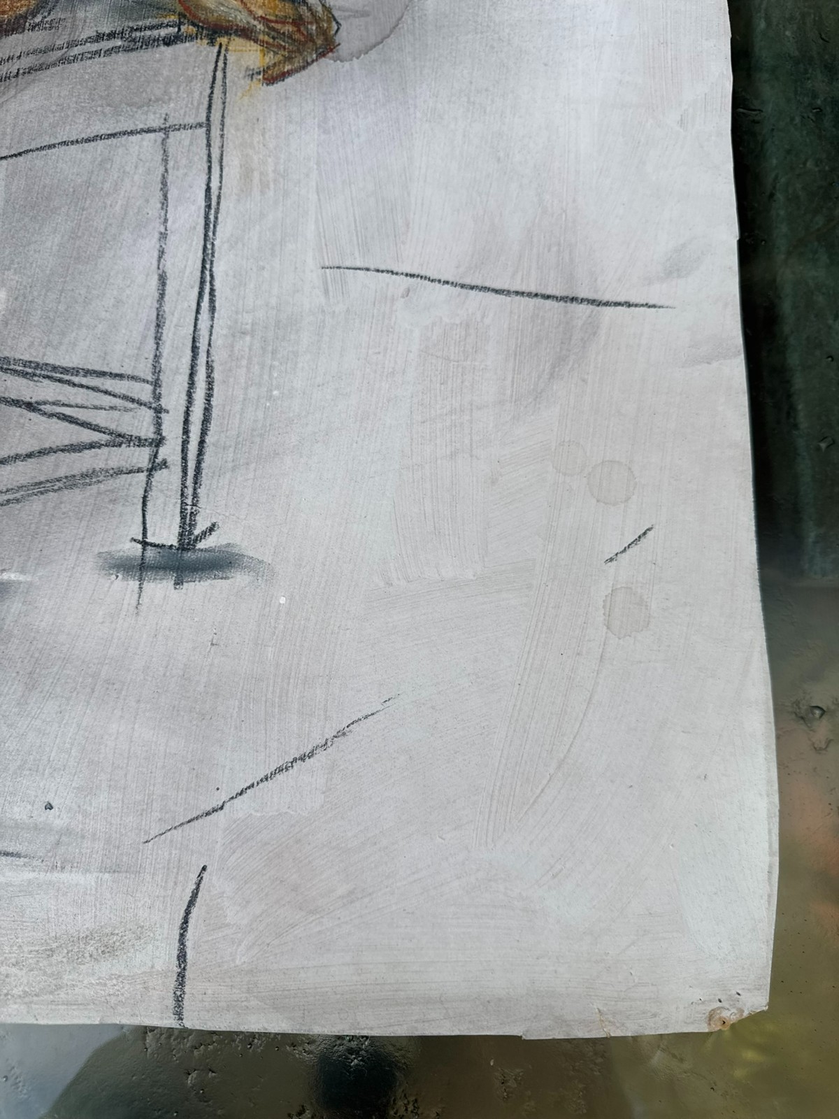 Großer Akt auf Papier, Aquarell und Kohlestift, unsigniert 55x80cm – Bild 14
