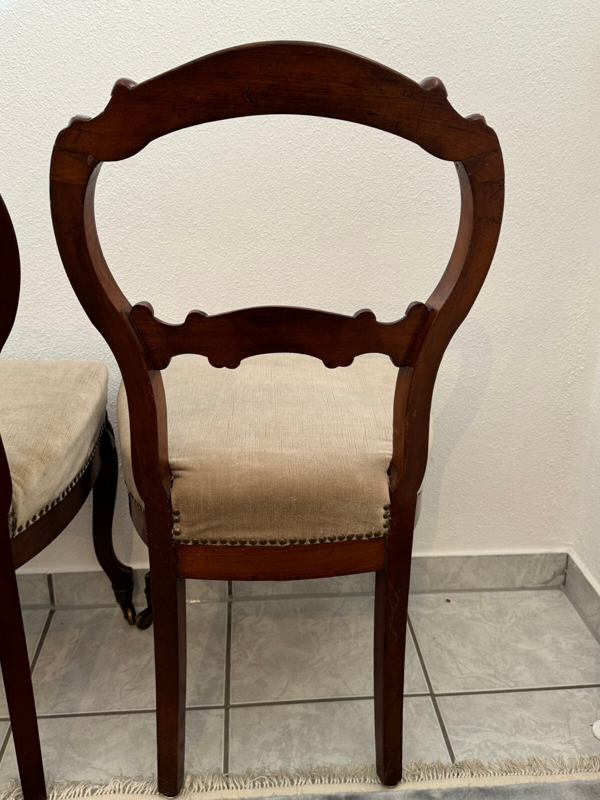 3x ANTIKER LOUIS PHILIPPE STUHL UM 1870 MAHAGONI MASSIV ANTIKE STÜHLE – Bild 24