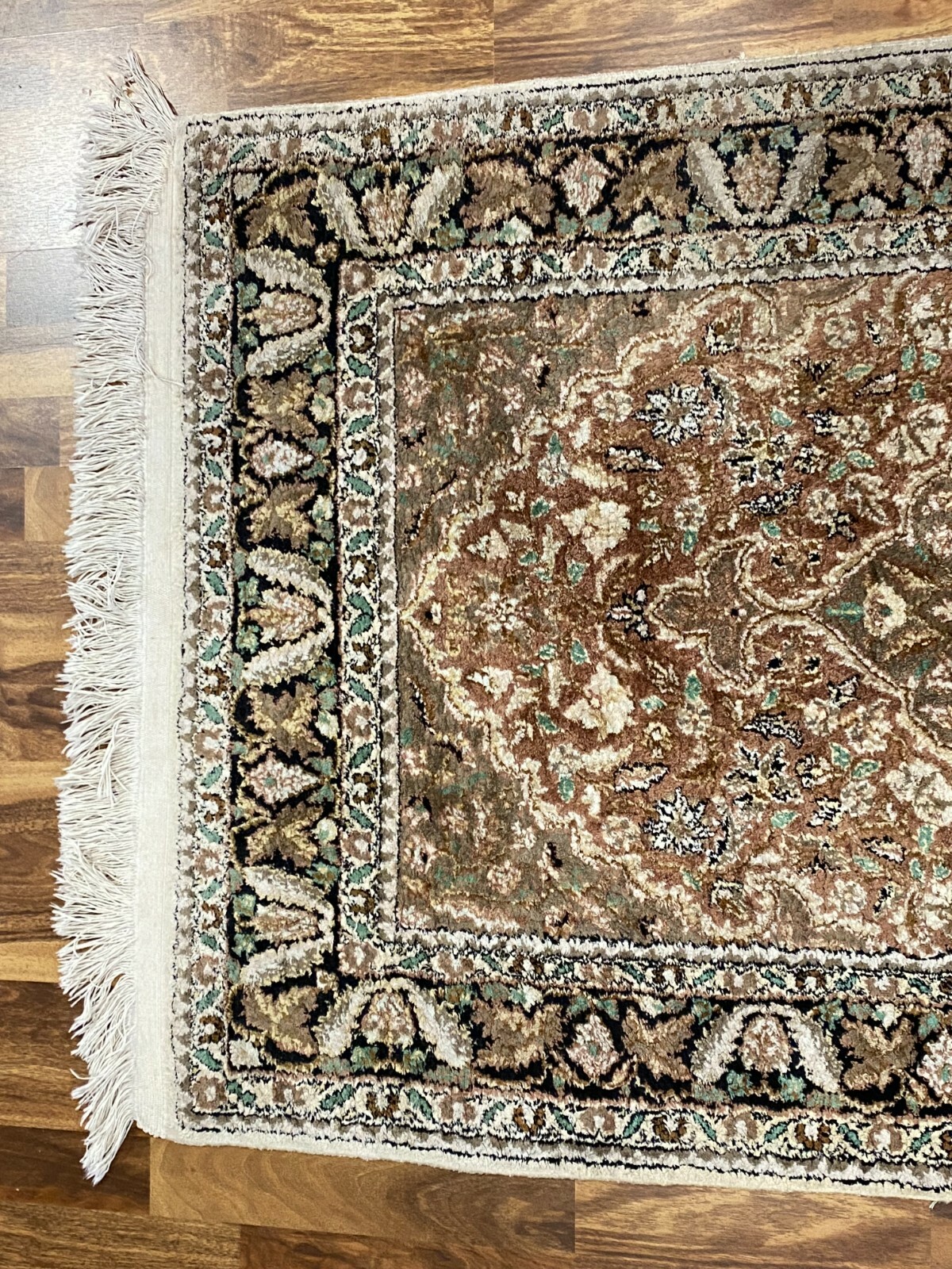 MEDAILLON TEPPICH SEIDE HANDGEKNÜPFT ORIENTTEPPICH 170x90cm – Bild 4