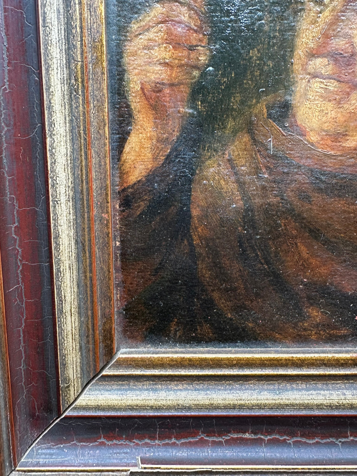 ÖLGEMÄLDE PORTRAIT PRIESTER MIT WEINGLAS GERAHMT 28x32cm – Bild 13