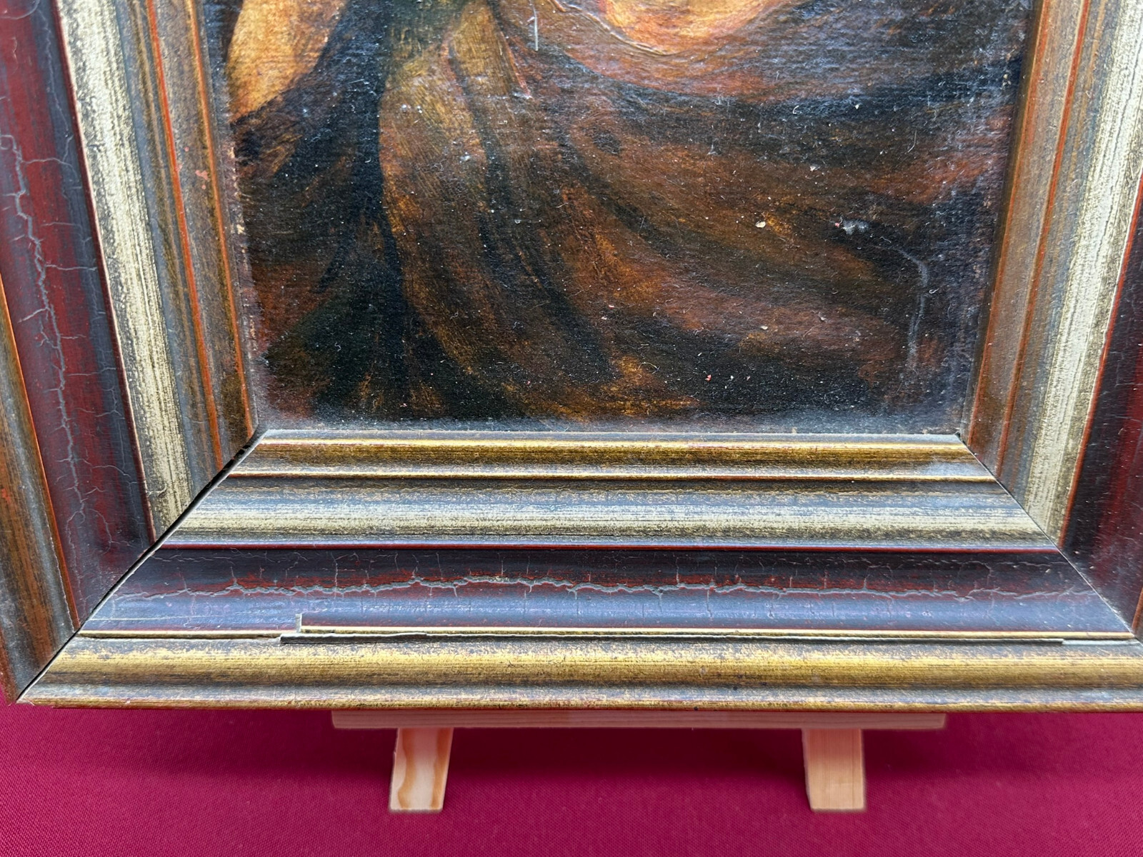 ÖLGEMÄLDE PORTRAIT PRIESTER MIT WEINGLAS GERAHMT 28x32cm – Bild 16