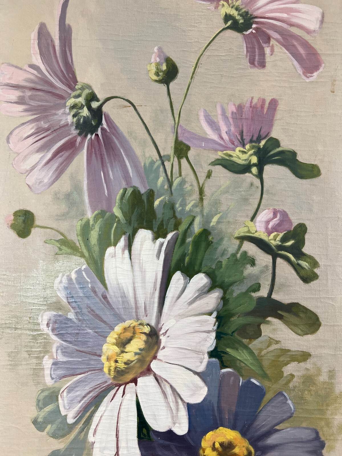 ÖLGEMÄLDE AUF LEINWAND BLUMEN STILLLEBEN 46x105cm MIT RAHMEN – Bild 4