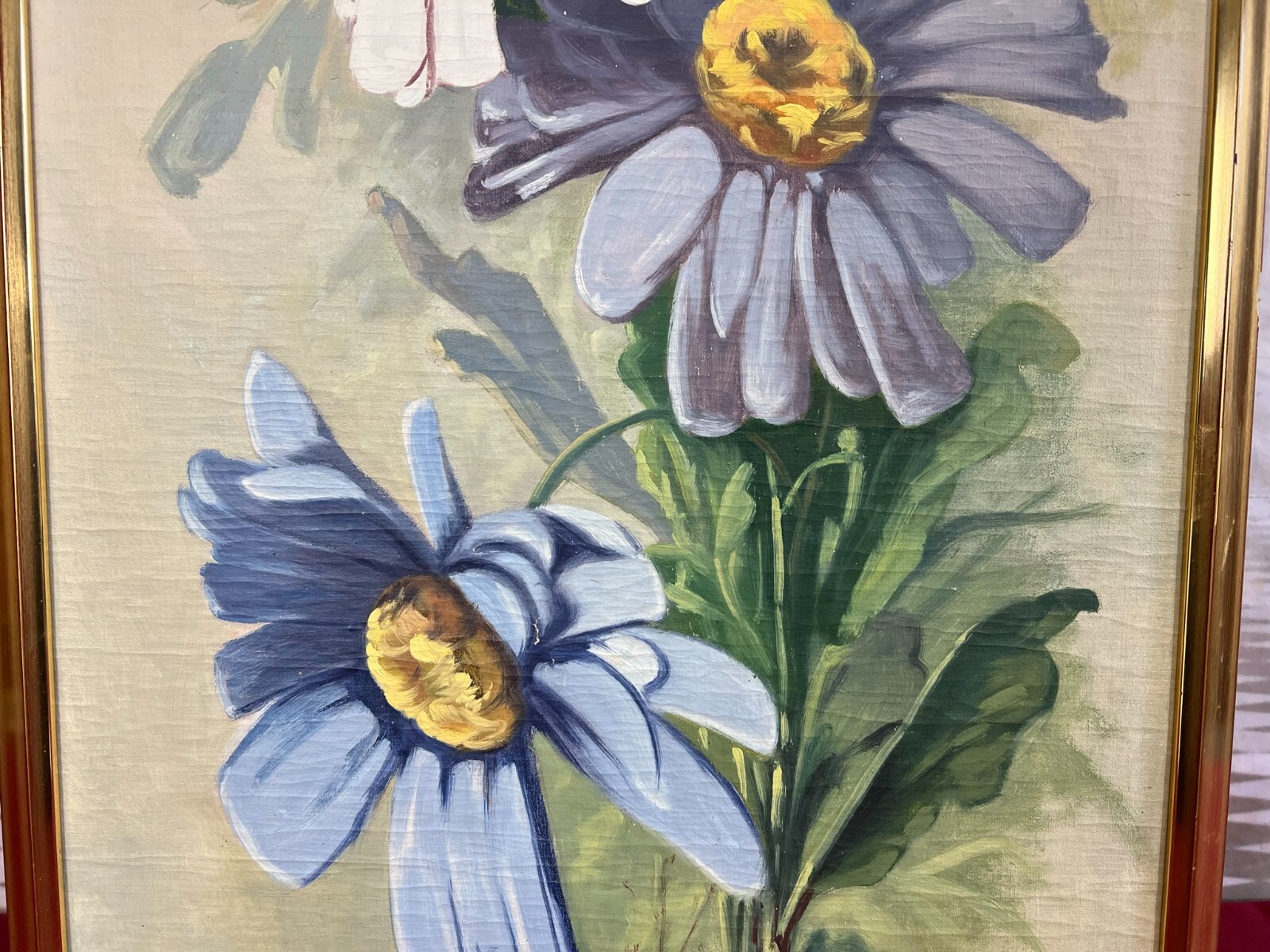 ÖLGEMÄLDE AUF LEINWAND BLUMEN STILLLEBEN 46x105cm MIT RAHMEN – Bild 7