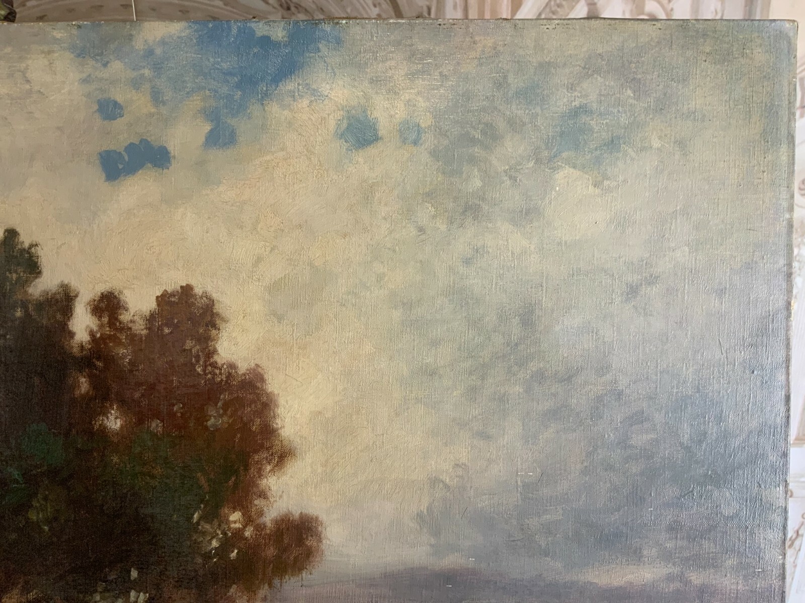 ÖLGEMÄLDE LANDSCHAFT MIT VIEH UND PERSON GEMÄLDE VON J RINGSTEN GROSS 125x74,5cm – Bild 9