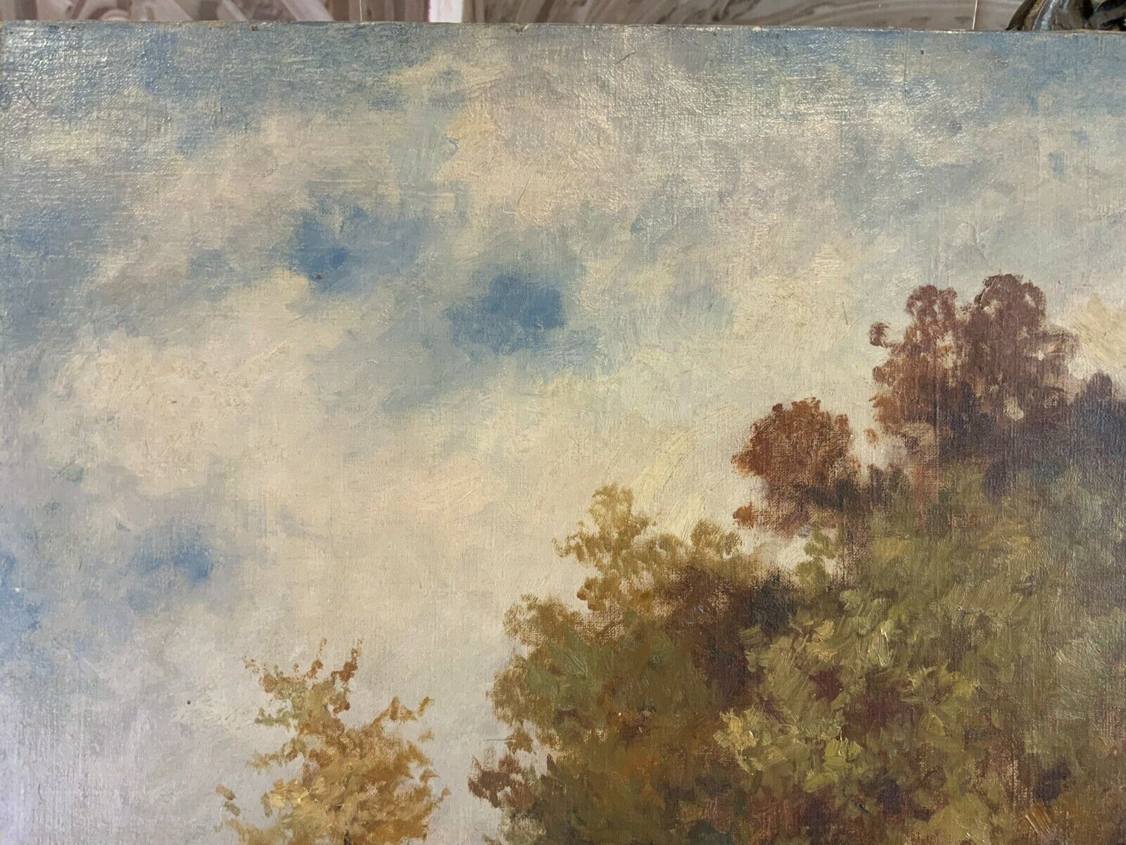 ÖLGEMÄLDE LANDSCHAFT MIT VIEH UND PERSON GEMÄLDE VON J RINGSTEN GROSS 125x74,5cm – Bild 10