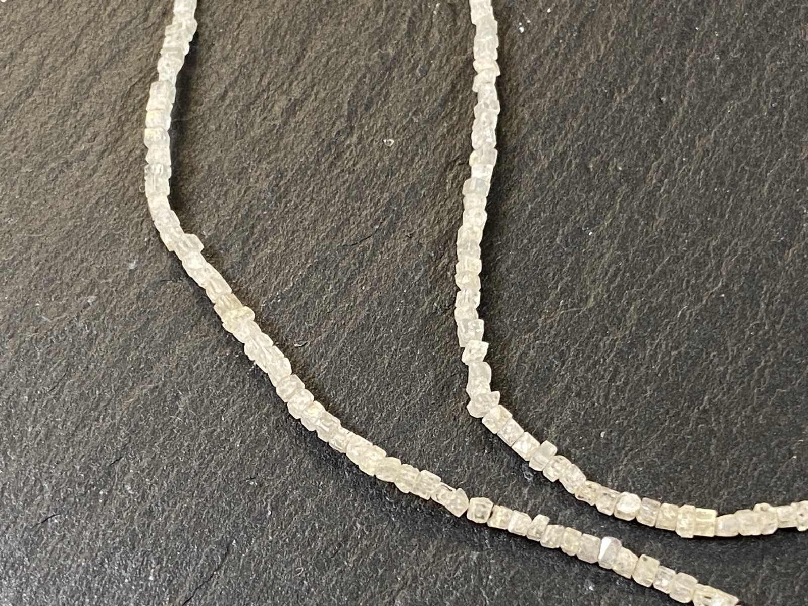 HALSKETTE KETTE AUS ROHEN DIAMANTEN 42,5cm LANG – Bild 11