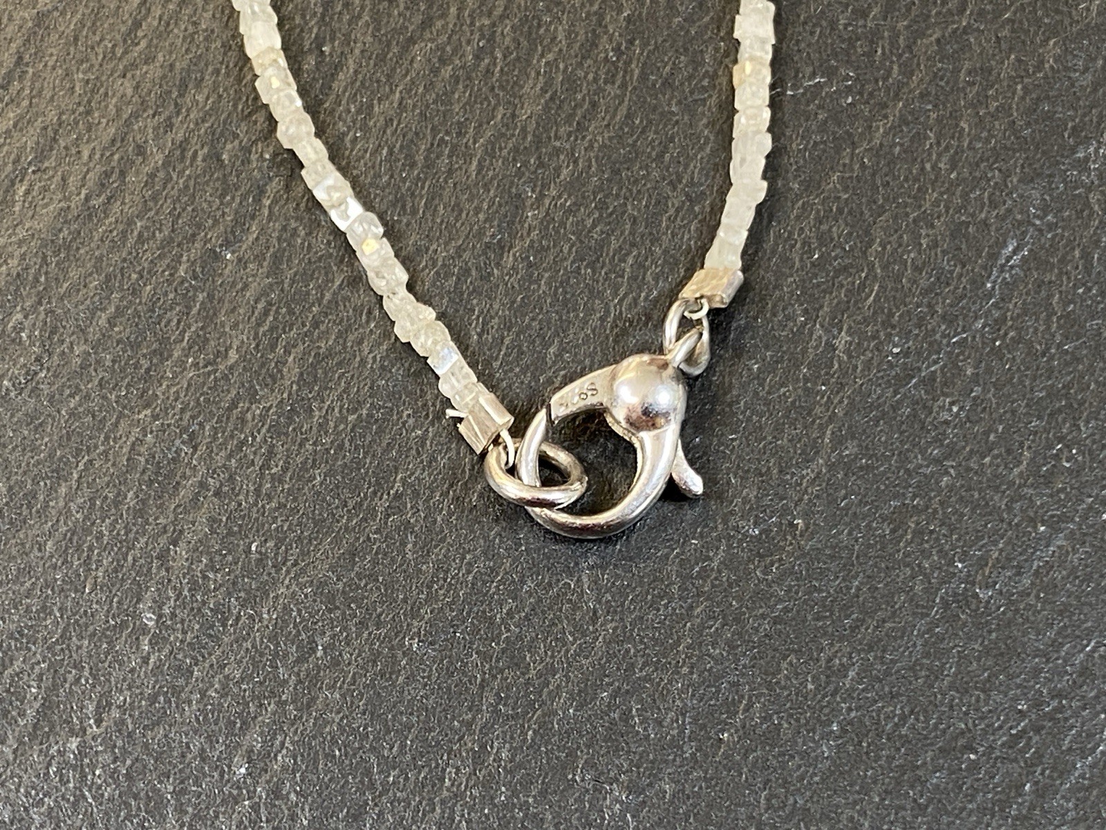 HALSKETTE KETTE AUS ROHEN DIAMANTEN 42,5cm LANG – Bild 12