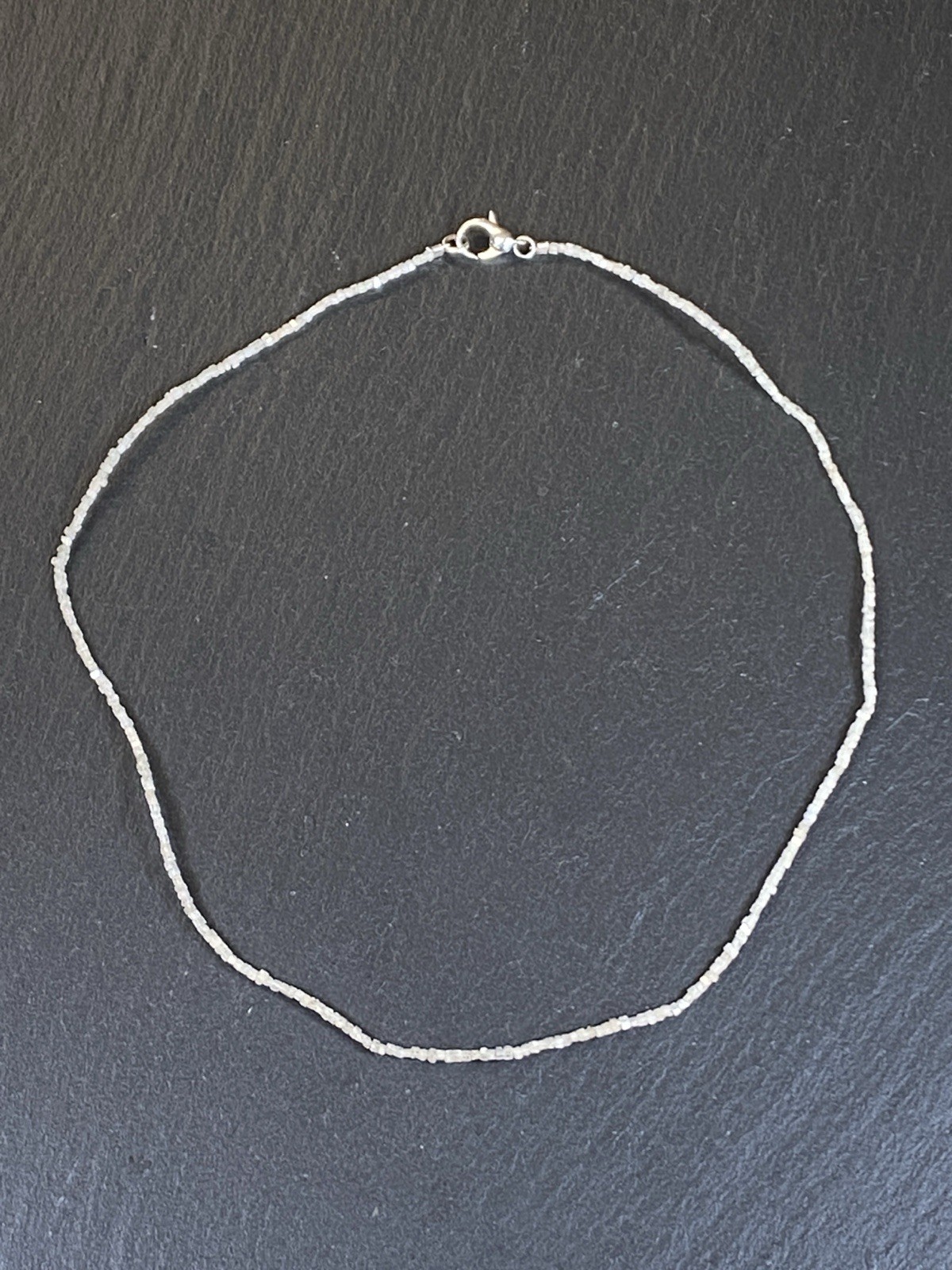 HALSKETTE KETTE AUS ROHEN DIAMANTEN 42,5cm LANG – Bild 3