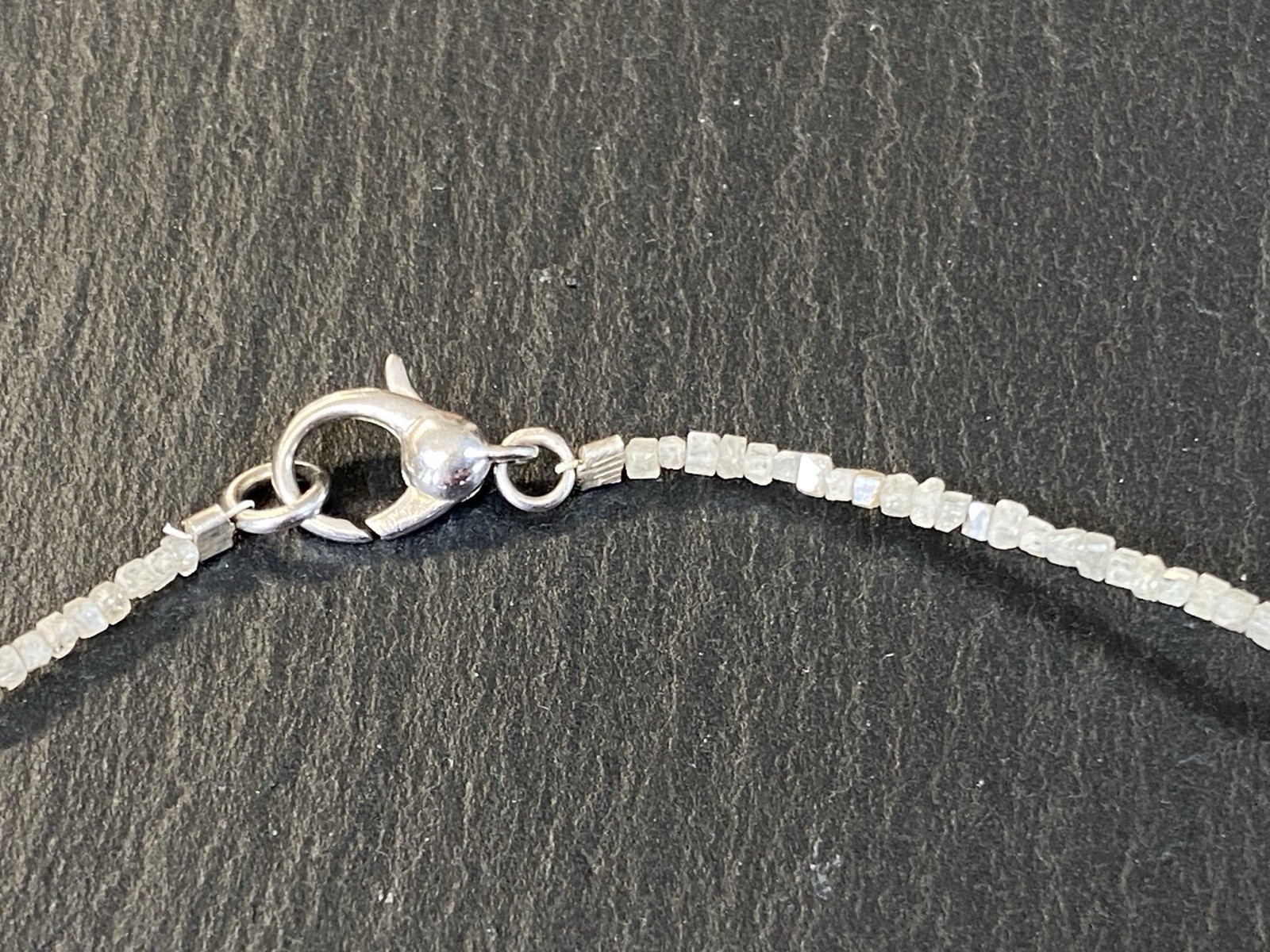 HALSKETTE KETTE AUS ROHEN DIAMANTEN 42,5cm LANG – Bild 6