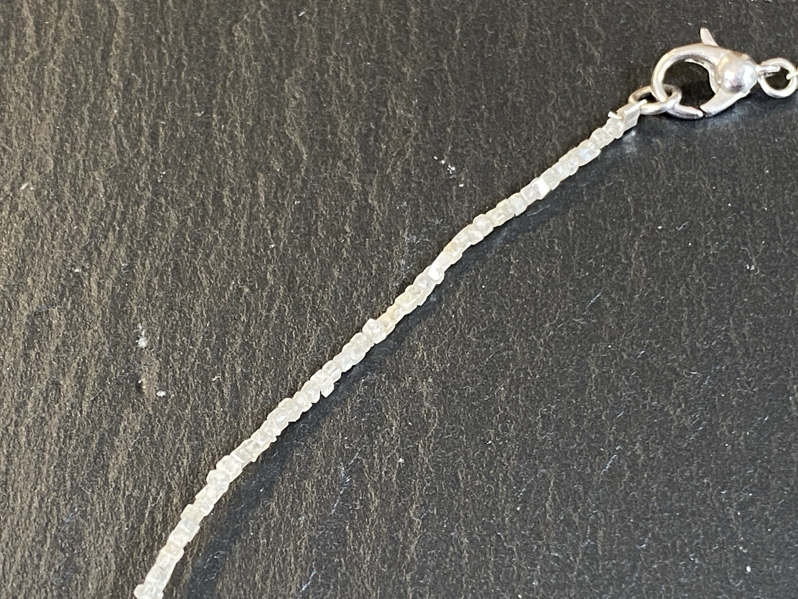 HALSKETTE KETTE AUS ROHEN DIAMANTEN 42,5cm LANG – Bild 7