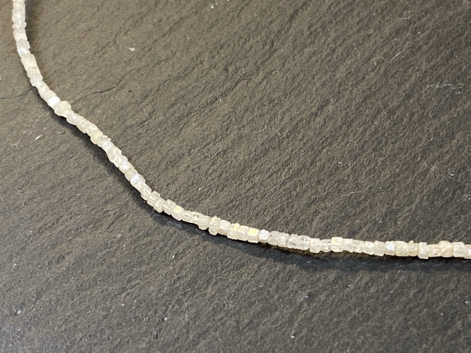 HALSKETTE KETTE AUS ROHEN DIAMANTEN 42,5cm LANG – Bild 9