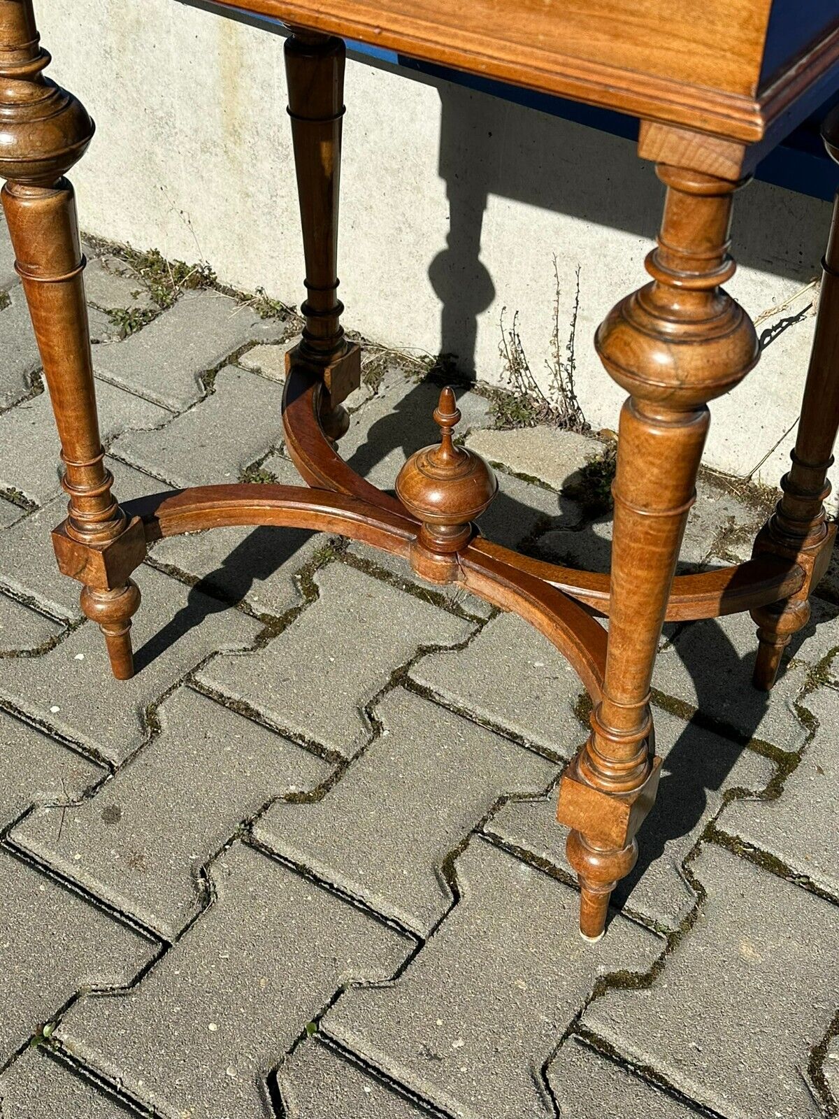 ANTIKER NÄHTISCH BEISTELLTISCH UM 1880 NUSSBAUM MASSIV HOLLAND – Bild 10