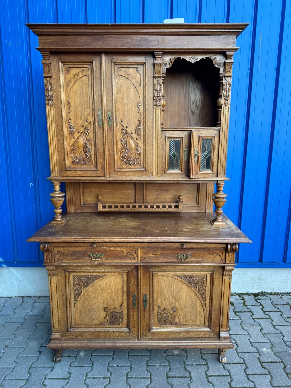 ANTIKES JUGENDSTIL BUFFET AUS EICHE DEUTSCH UM 1900