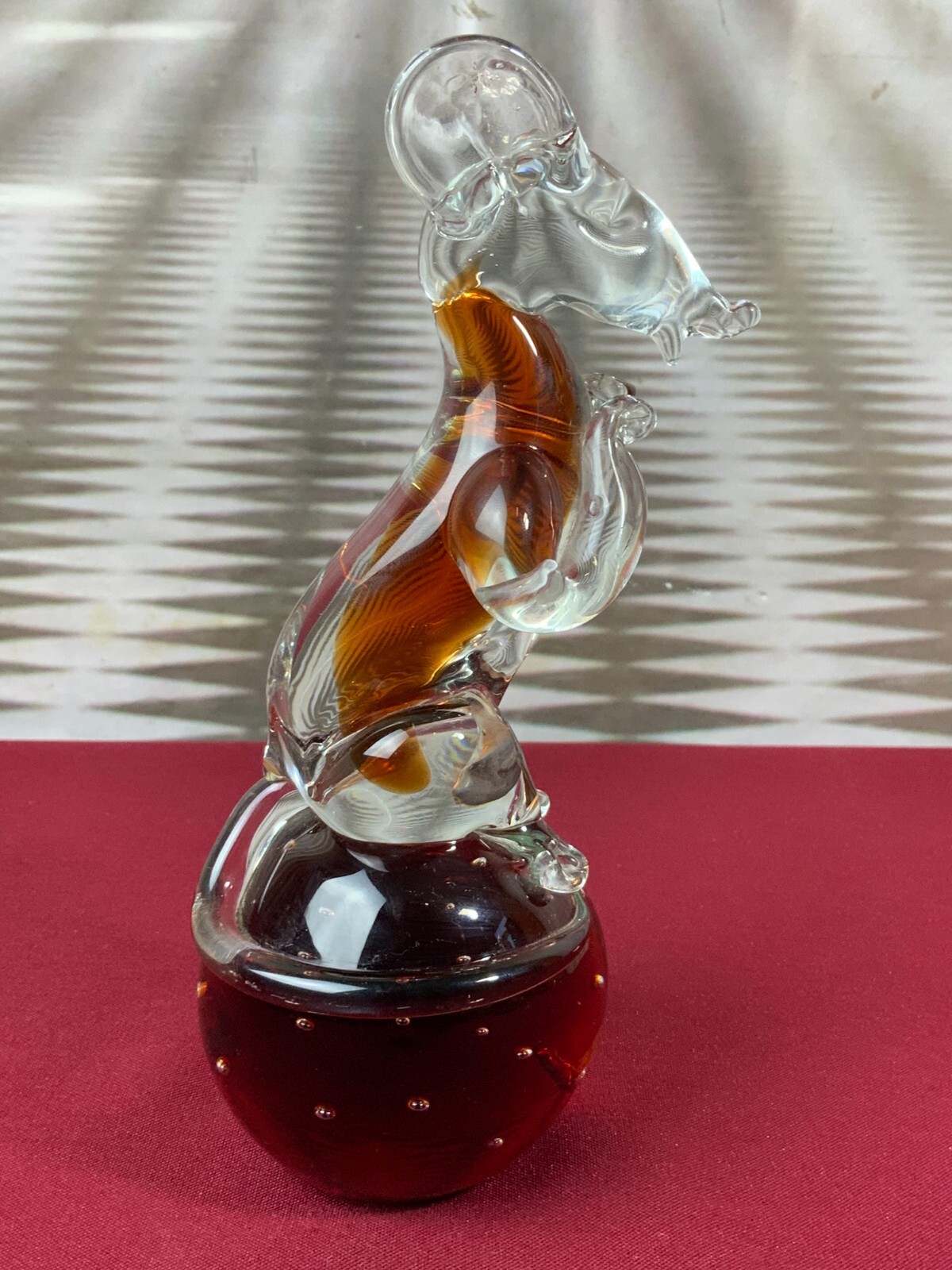 MASSIVE GLASFIGUR MAUS AUF KUGEL HANDARBEIT 20,5cm HOCH 1,1kg TOP ZUSTAND – Bild 3
