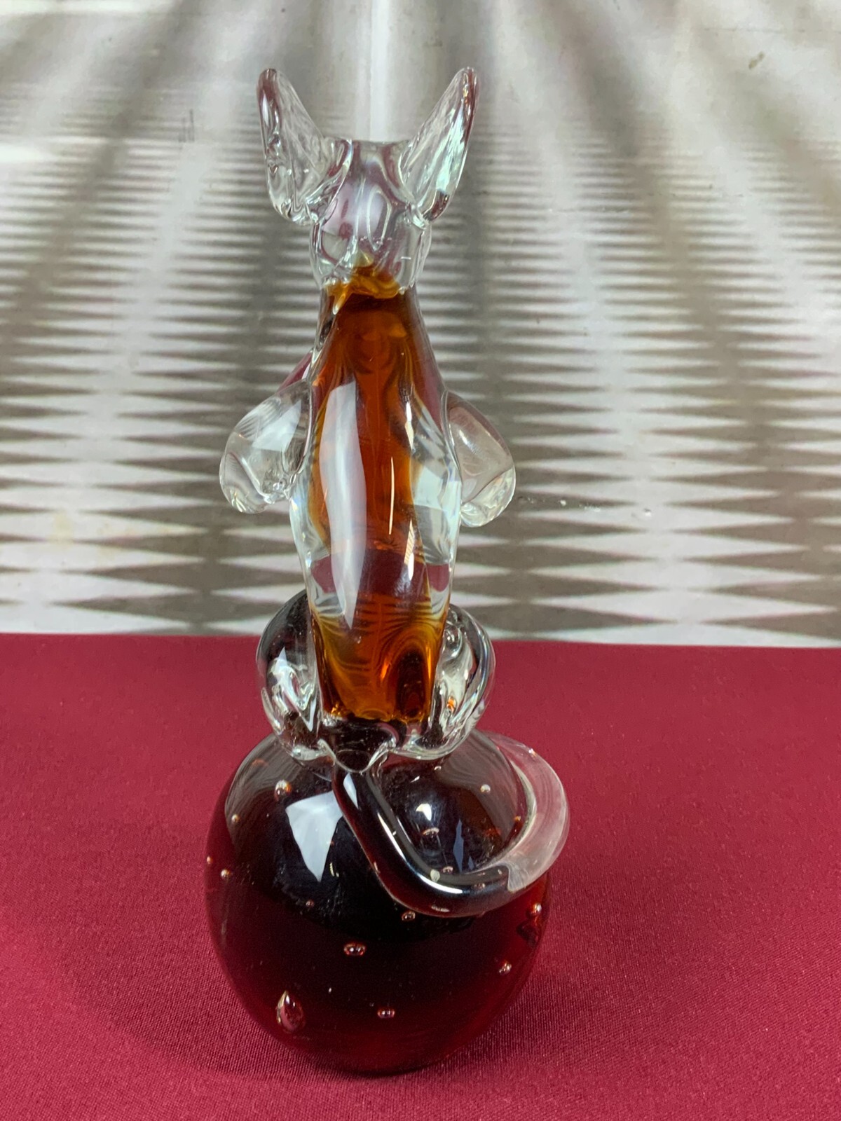 MASSIVE GLASFIGUR MAUS AUF KUGEL HANDARBEIT 20,5cm HOCH 1,1kg TOP ZUSTAND – Bild 5