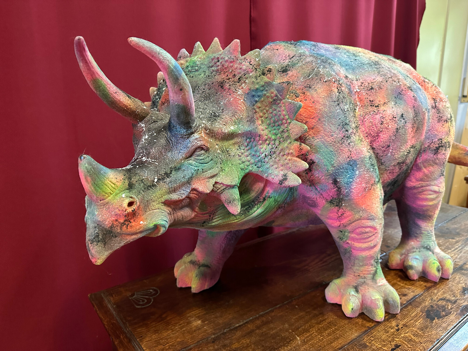 GROSSE POP ART FIGUR DINOSAURIER UM 1970 KUNSSTOFF 130cm – Bild 3