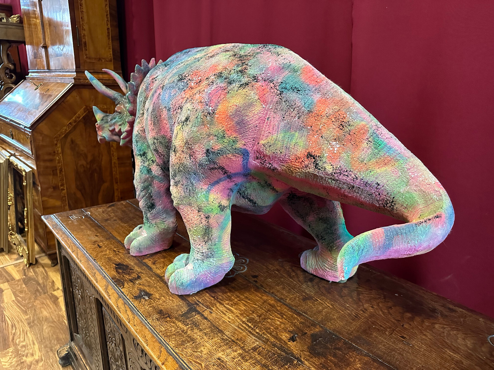 GROSSE POP ART FIGUR DINOSAURIER UM 1970 KUNSSTOFF 130cm – Bild 5