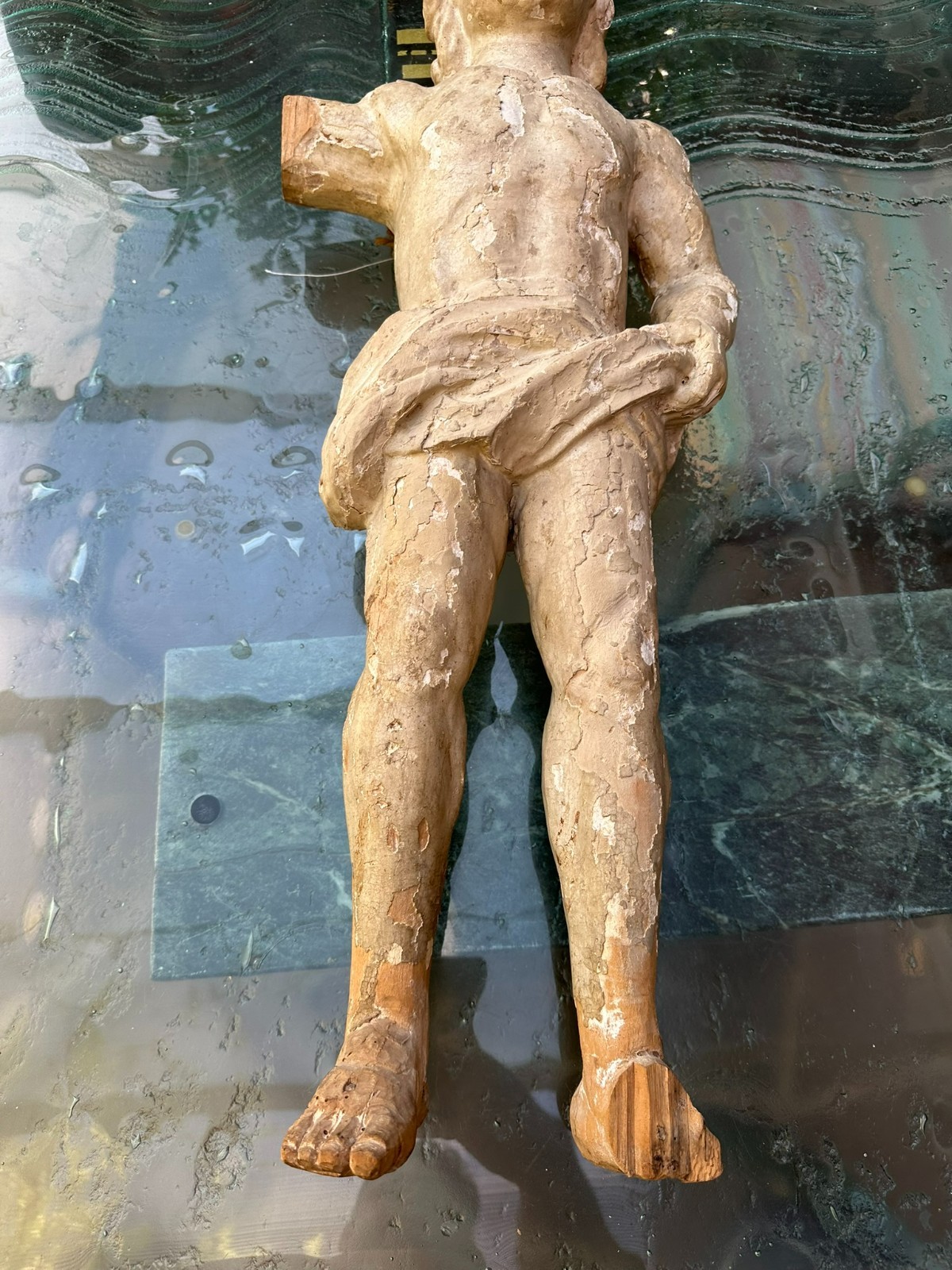 ANTIKE BAROCK HEILIGENFIGUR 18 TES JHDT HEILIGER SEBASTIAN 75cm – Bild 13
