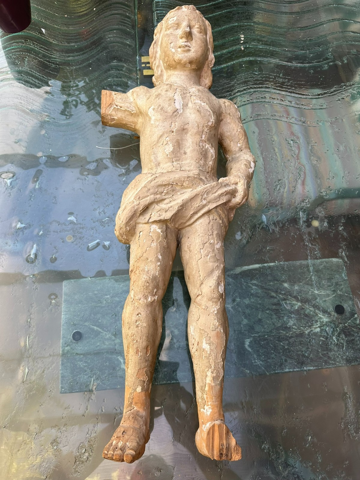 ANTIKE BAROCK HEILIGENFIGUR 18 TES JHDT HEILIGER SEBASTIAN 75cm – Bild 10