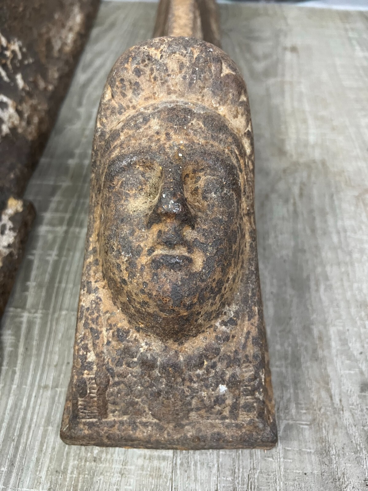 ANTIKE KAMINBÖCKE AUS EISEN UM 1880 HISTORISMUS GRIECHISCHE GÖTTINNEN – Bild 5