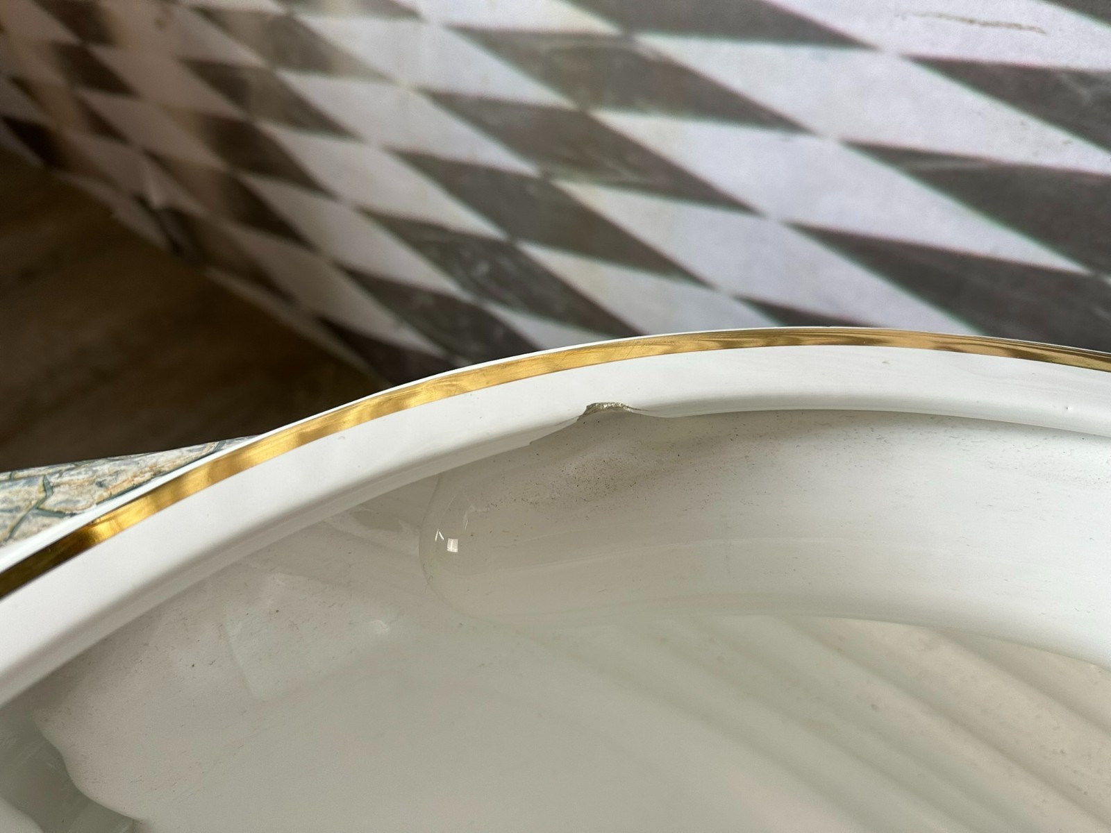 GROSSER BLUMENTOPF CACHEPOT AUS KERAMIK MARMORIERUNG VERGOLDUNG – Bild 7