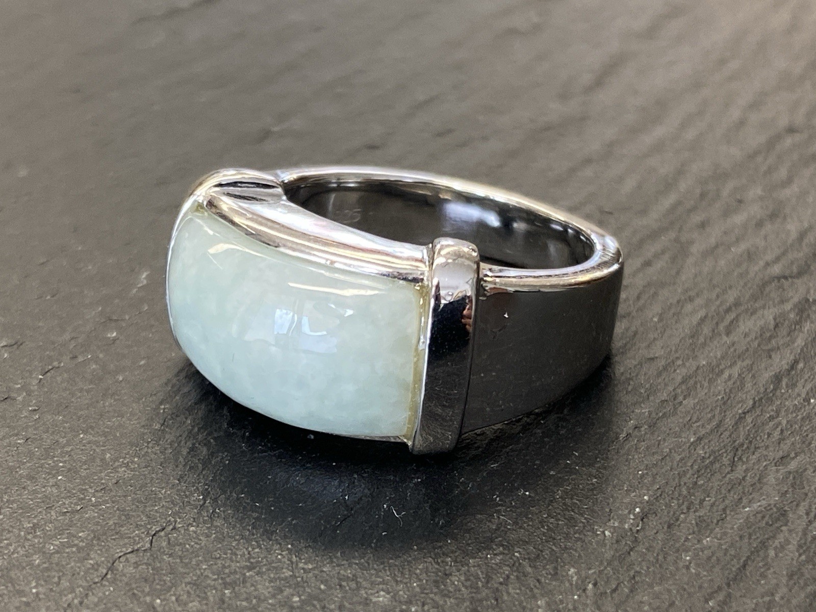 RING 925 STERLING SILBER AVENTURINQUARZ QUARZ GRÖSSE 59