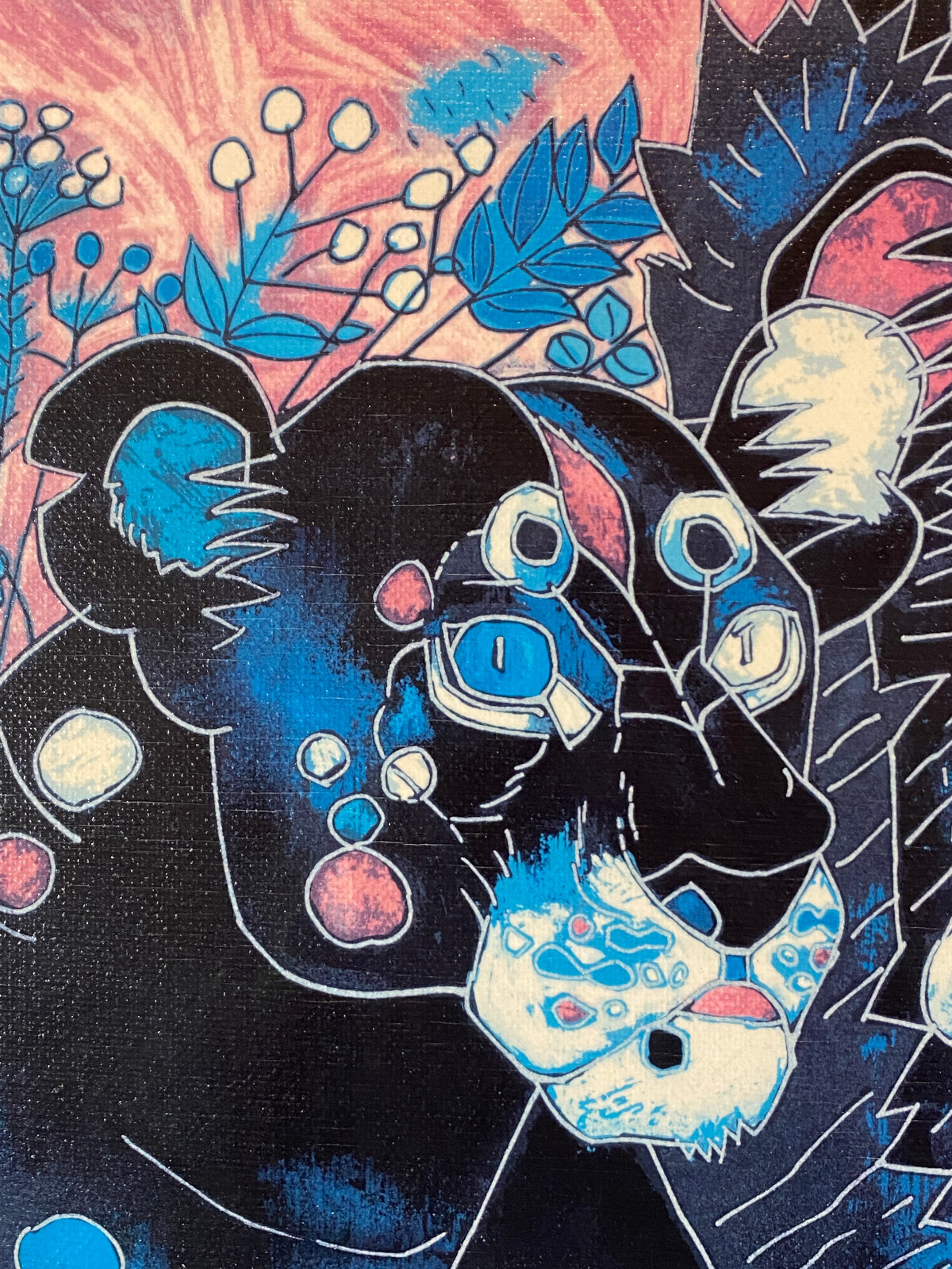 JIANG TIEFENG SIGNIERTE SERIGRAPHIE AFRIKA LÖWEN MASSIV GERAHMT – Bild 6