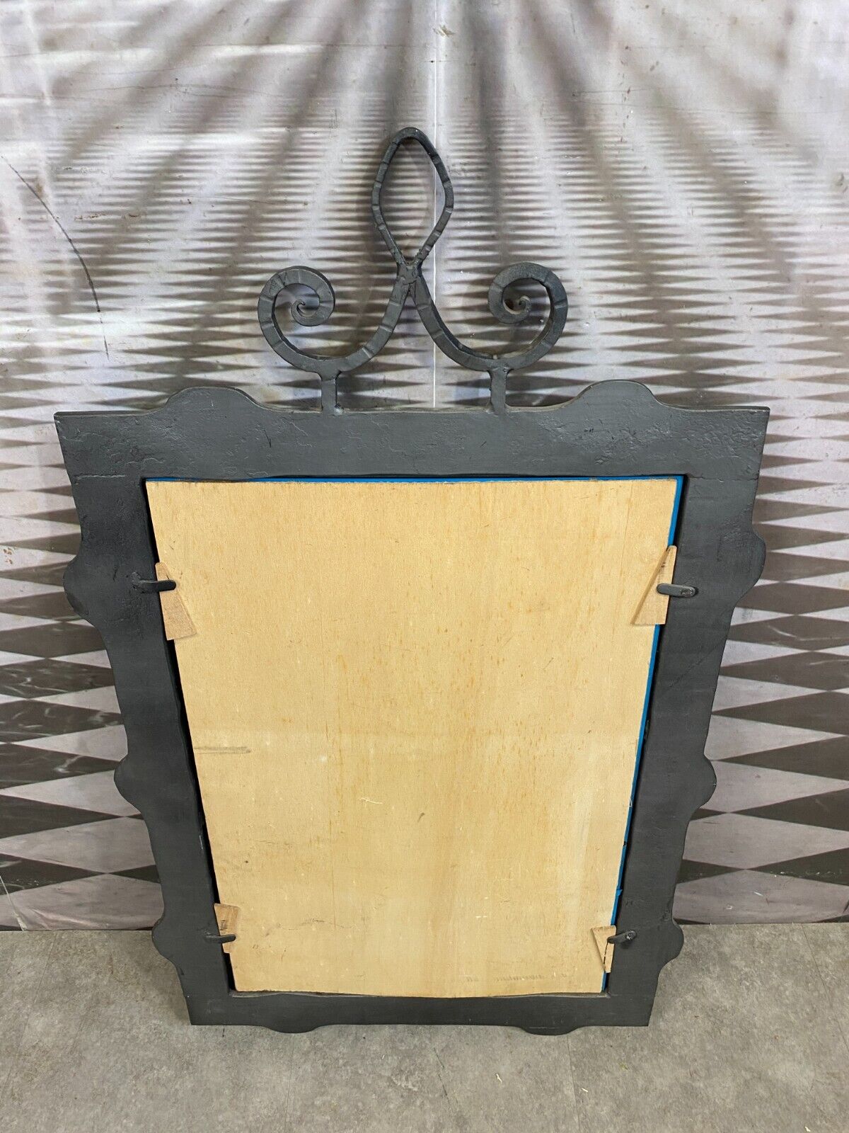 VINTAGE WANDSPIEGEL SPIEGEL AUS METALL MASSIV GEARBEITET UND SEHR SCHWER – Bild 12