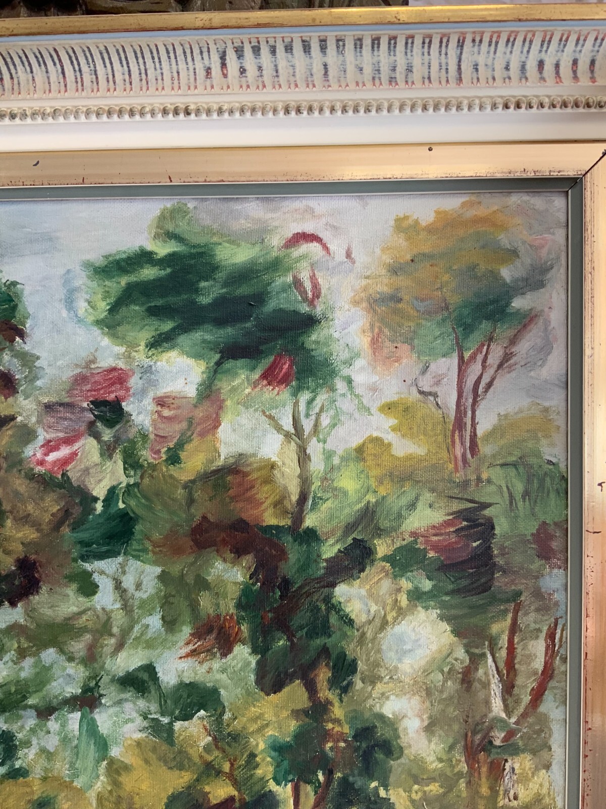 ÖL GEMÄLDE GERAHMT KOPIE NACH RENOIR IM WALD BEI LORECIENNES MIT RAHMEN 62x77cm – Bild 6