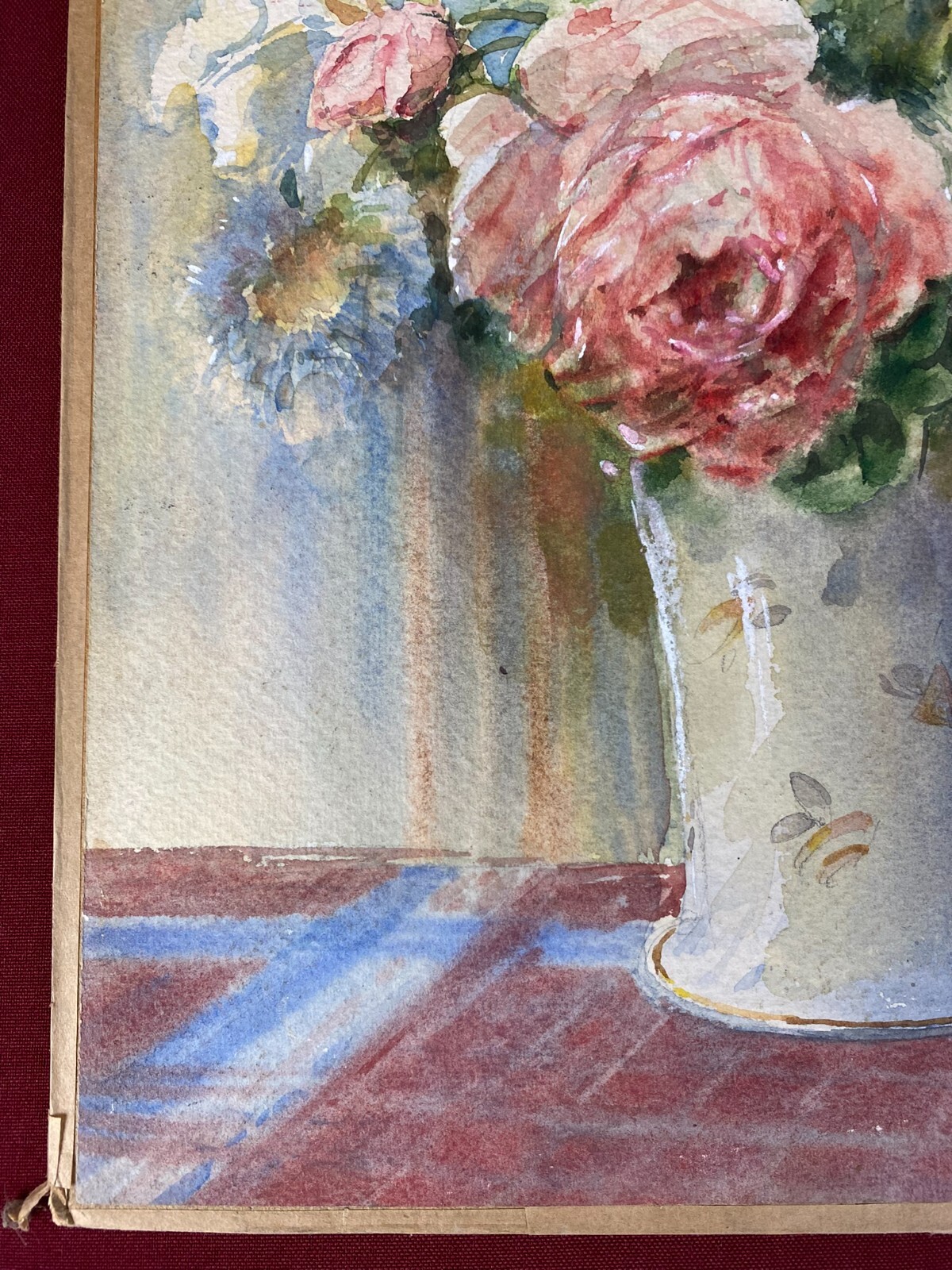 Antikes Aquarell auf Papier Blumenstillleben MAX RIEGER – Bild 9