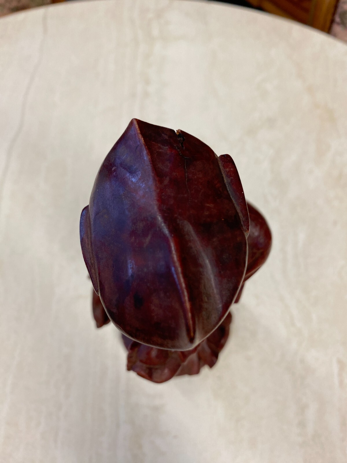 CHINA SKULPTUR AUS HOLZ STEHENDER GELEHRTER 32cm HOCH – Bild 3