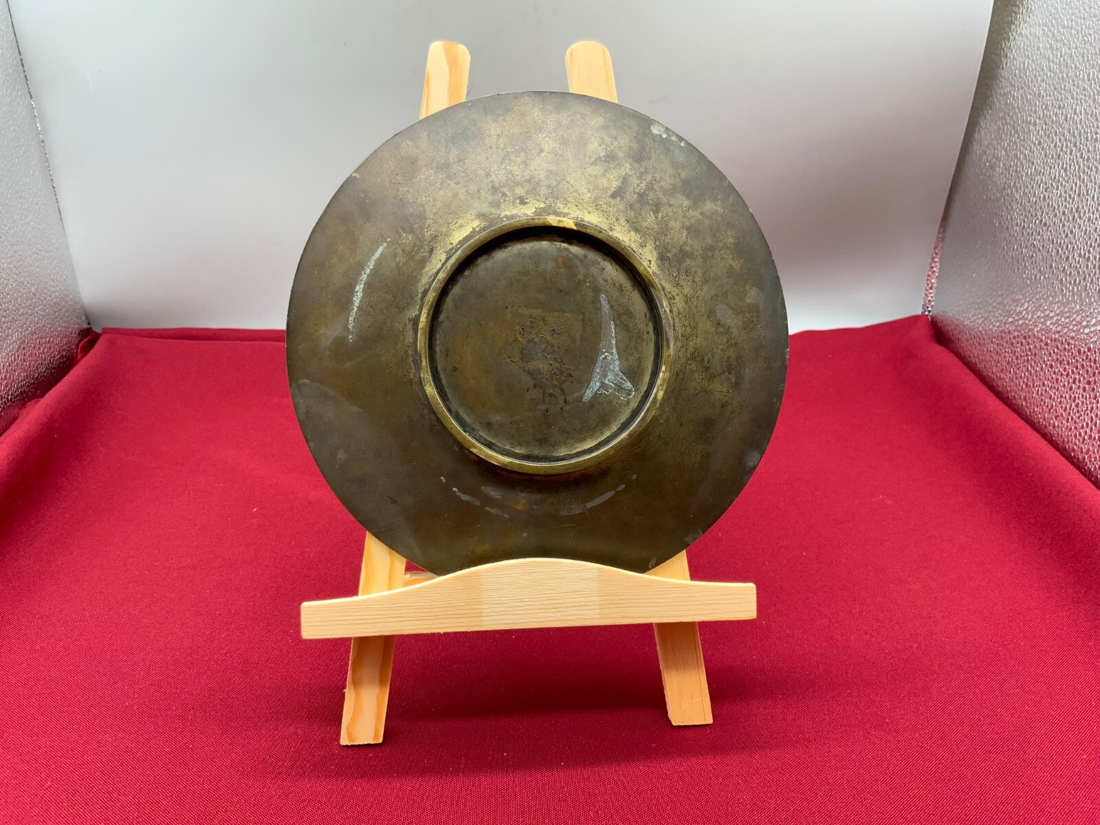 ANTIKER JAPAN TELLER AUS GELBGUSS / MESSING MIT EMAILLE DEKOR 19 TES JHDT – Bild 15