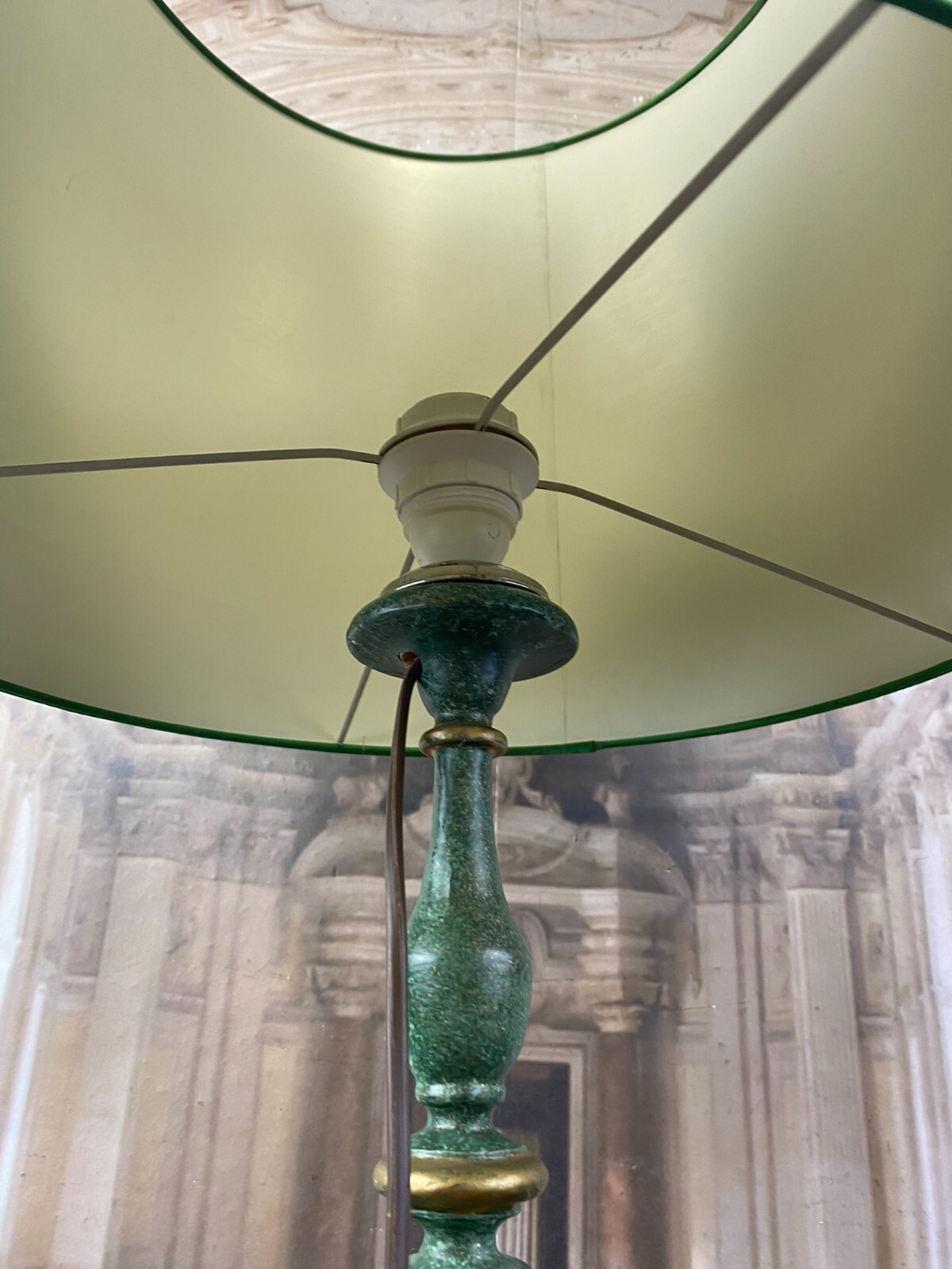 VINTAGE TISCHLAMPE FUSS AUS HOLZ UND ONYX – Bild 5