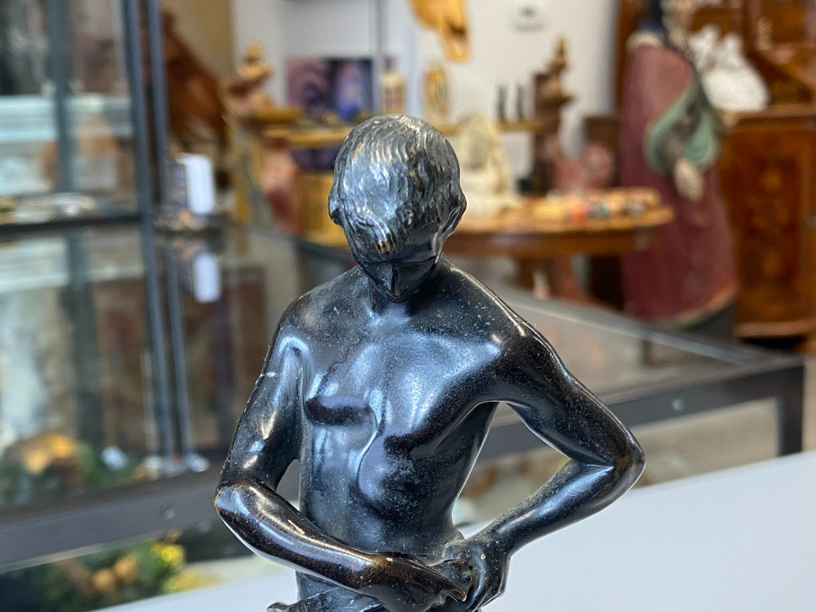 Julius Paul SCHMIDT-FELLING (1835-1920) BRONZE SKULPTUR JUNGER KÄMPFER AKT – Bild 6