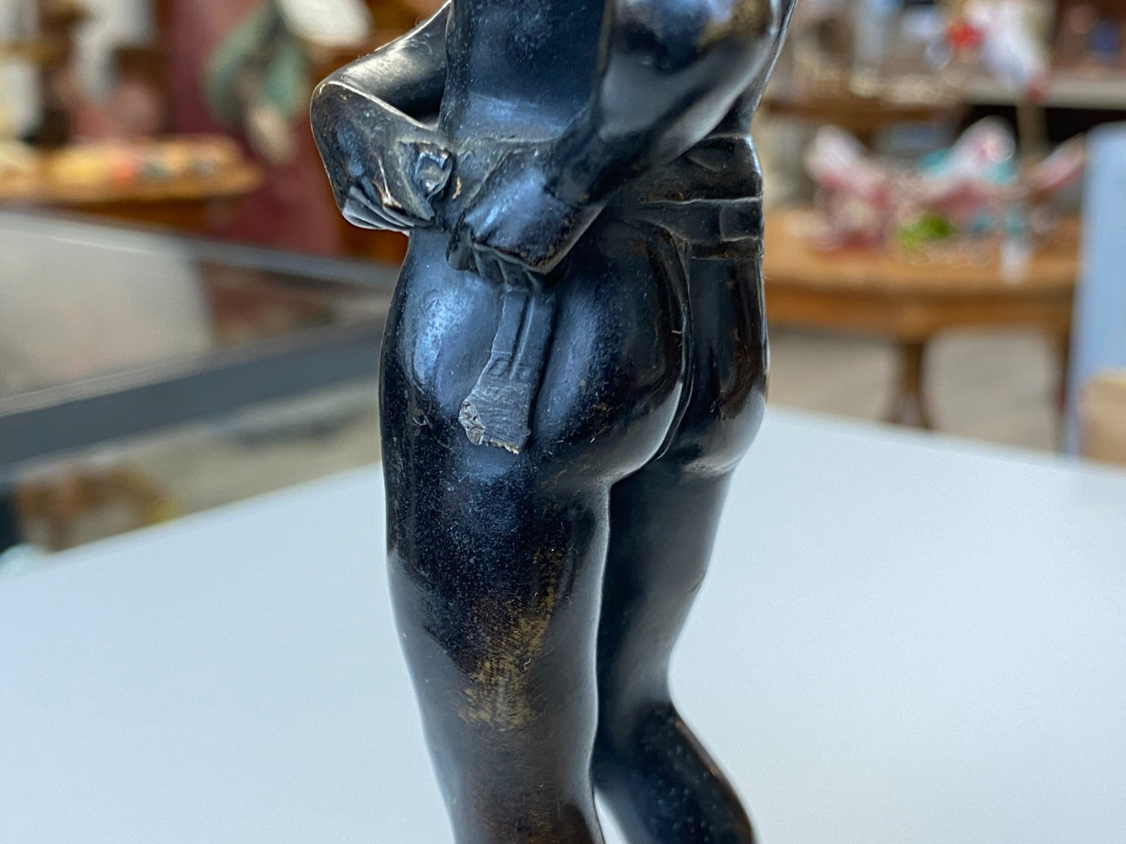 Julius Paul SCHMIDT-FELLING (1835-1920) BRONZE SKULPTUR JUNGER KÄMPFER AKT – Bild 9