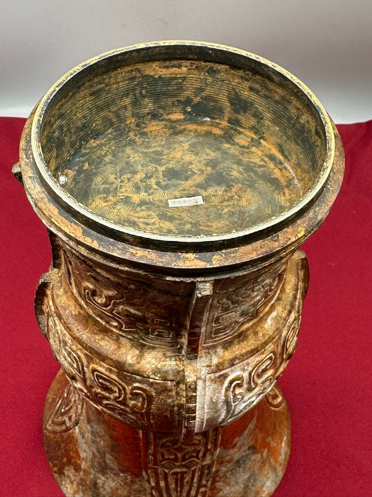 ANTIKE GROSSE VASE GEFÄSS JAPAN 19 TES JHDT BRONZE VERGOLDET 31,5cm – Bild 11