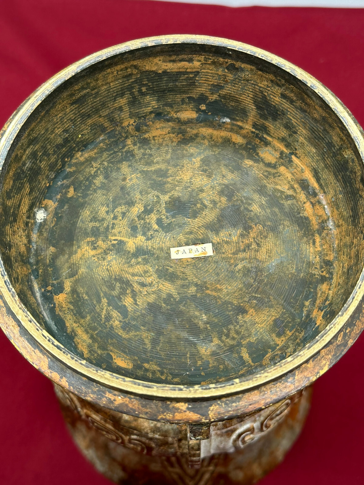 ANTIKE GROSSE VASE GEFÄSS JAPAN 19 TES JHDT BRONZE VERGOLDET 31,5cm – Bild 12