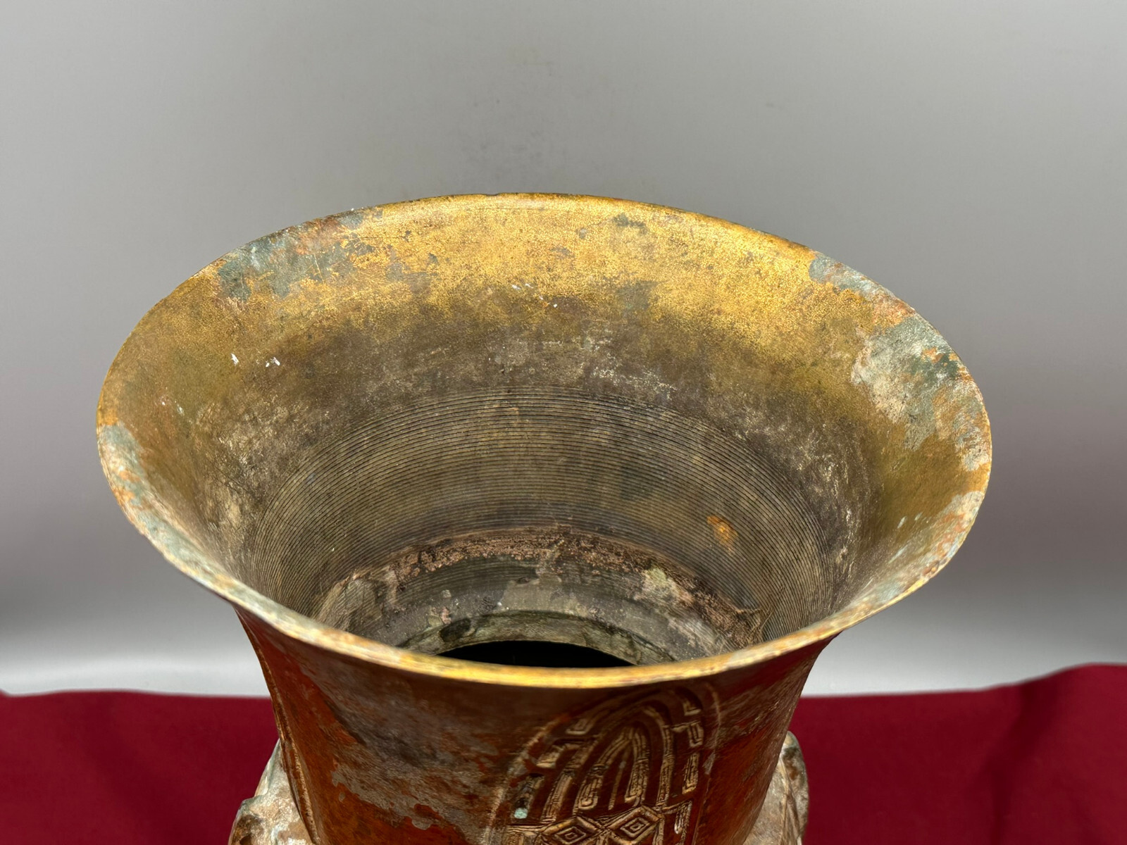 ANTIKE GROSSE VASE GEFÄSS JAPAN 19 TES JHDT BRONZE VERGOLDET 31,5cm – Bild 6