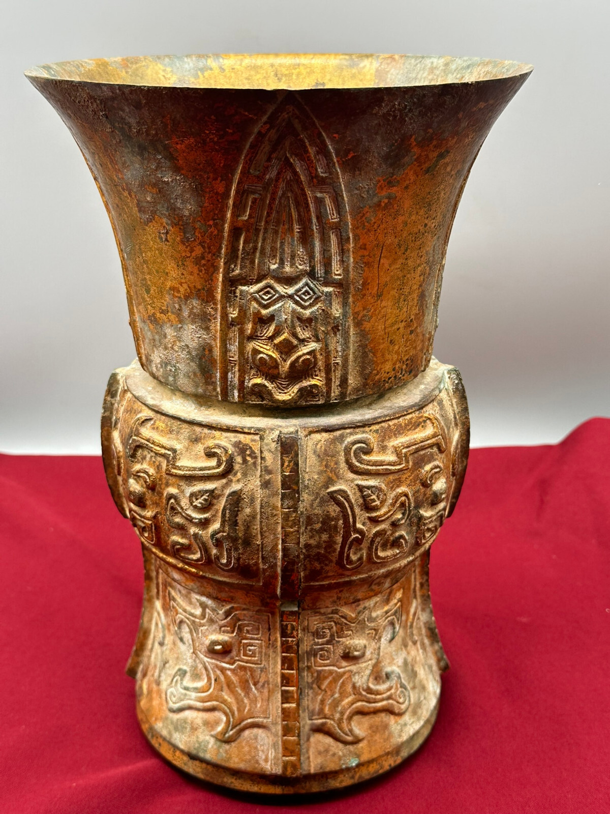 ANTIKE GROSSE VASE GEFÄSS JAPAN 19 TES JHDT BRONZE VERGOLDET 31,5cm – Bild 9