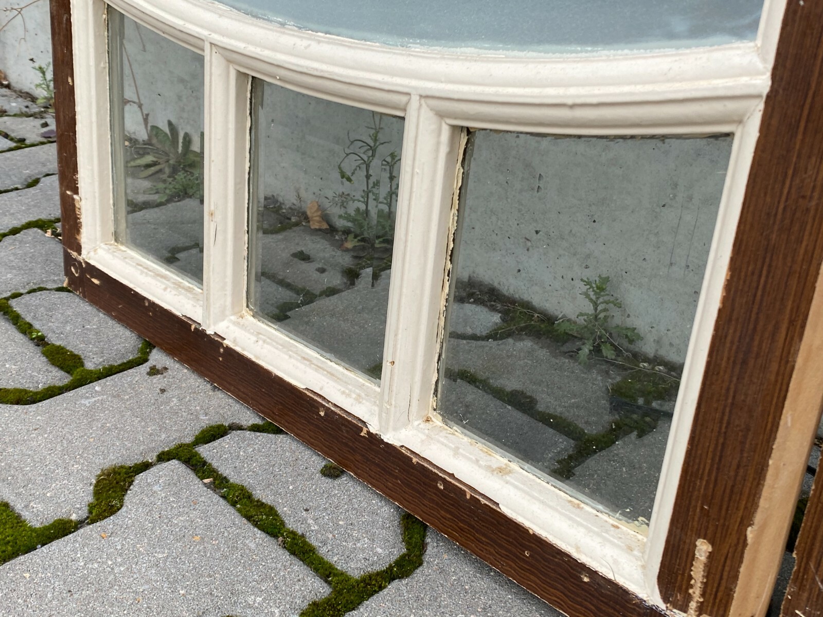 2x ANTIKE GLASSCHEIBE FENSTER ORIGINAL UM 1910 JUGENDSTIL PAAR SCHEIBEN AUS GLAS – Bild 8