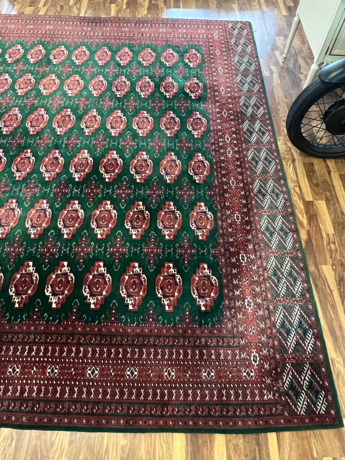 GROSSER TURKMEN TEPPICH AUS WOLLE HANDGEKNÜPFT ORIENTTEPPICH 380x310cm – Bild 6