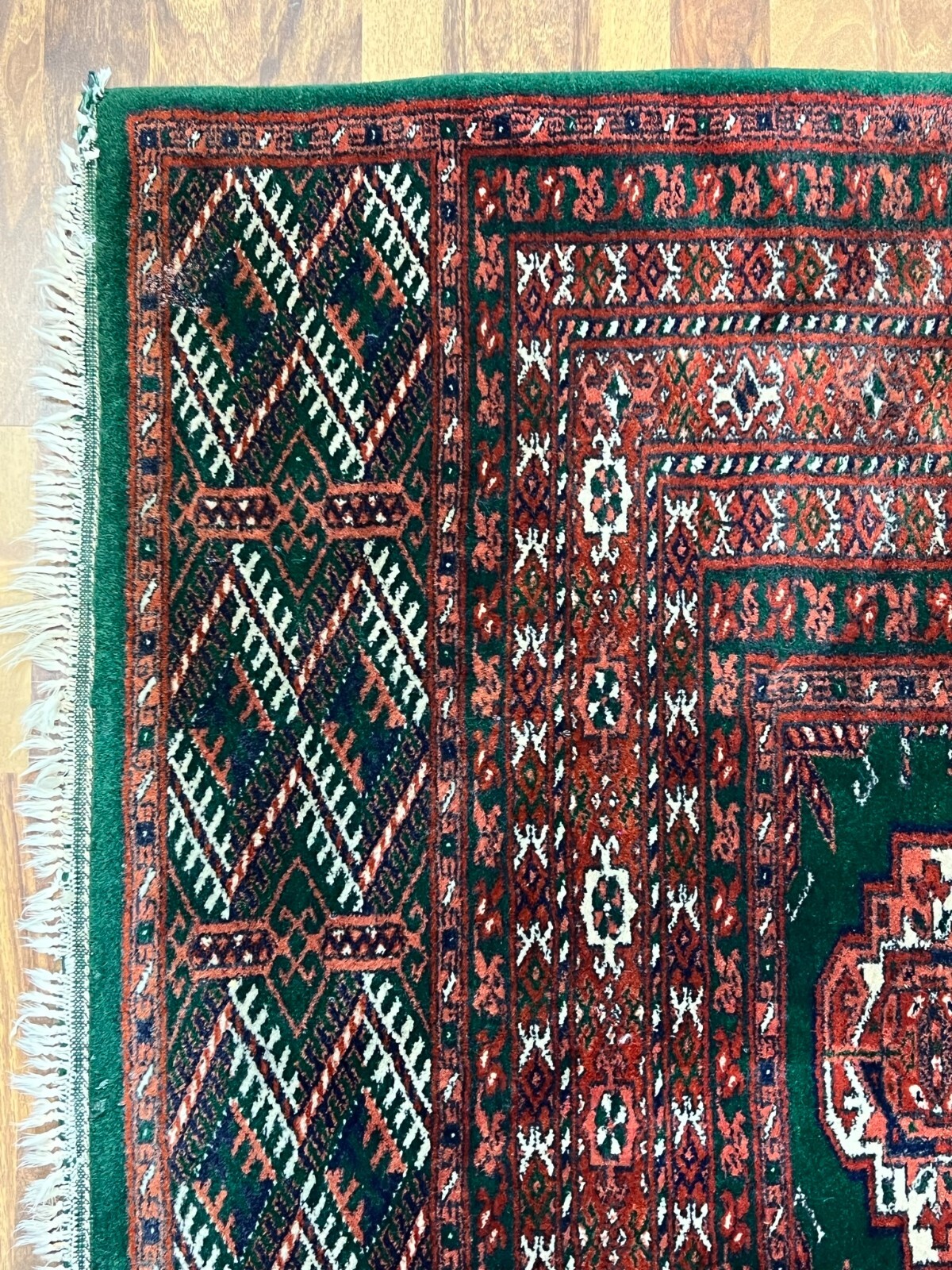 GROSSER TURKMEN TEPPICH AUS WOLLE HANDGEKNÜPFT ORIENTTEPPICH 380x310cm – Bild 7