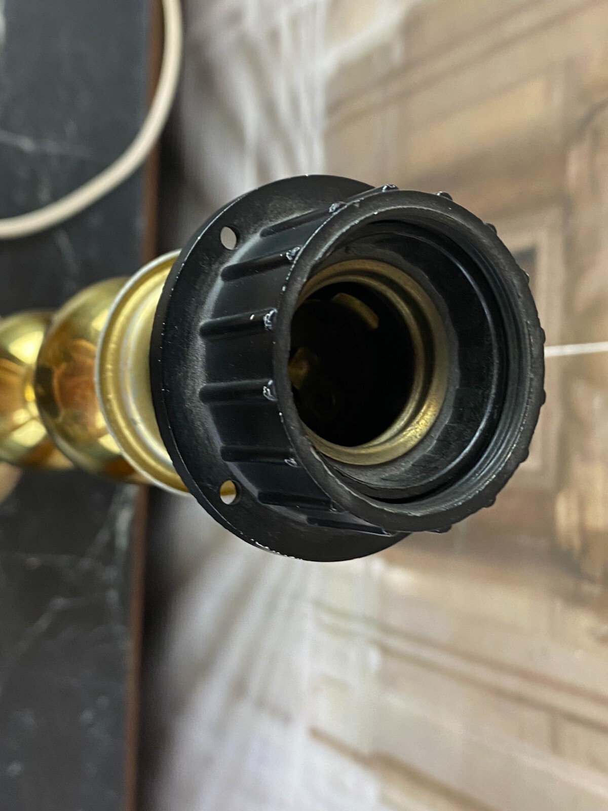 VINTAGE TISCHLAMPE FUSS AUS MESSING UND ONYX – Bild 13