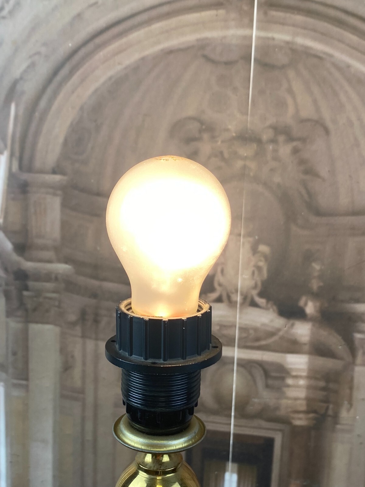 VINTAGE TISCHLAMPE FUSS AUS MESSING UND ONYX – Bild 22
