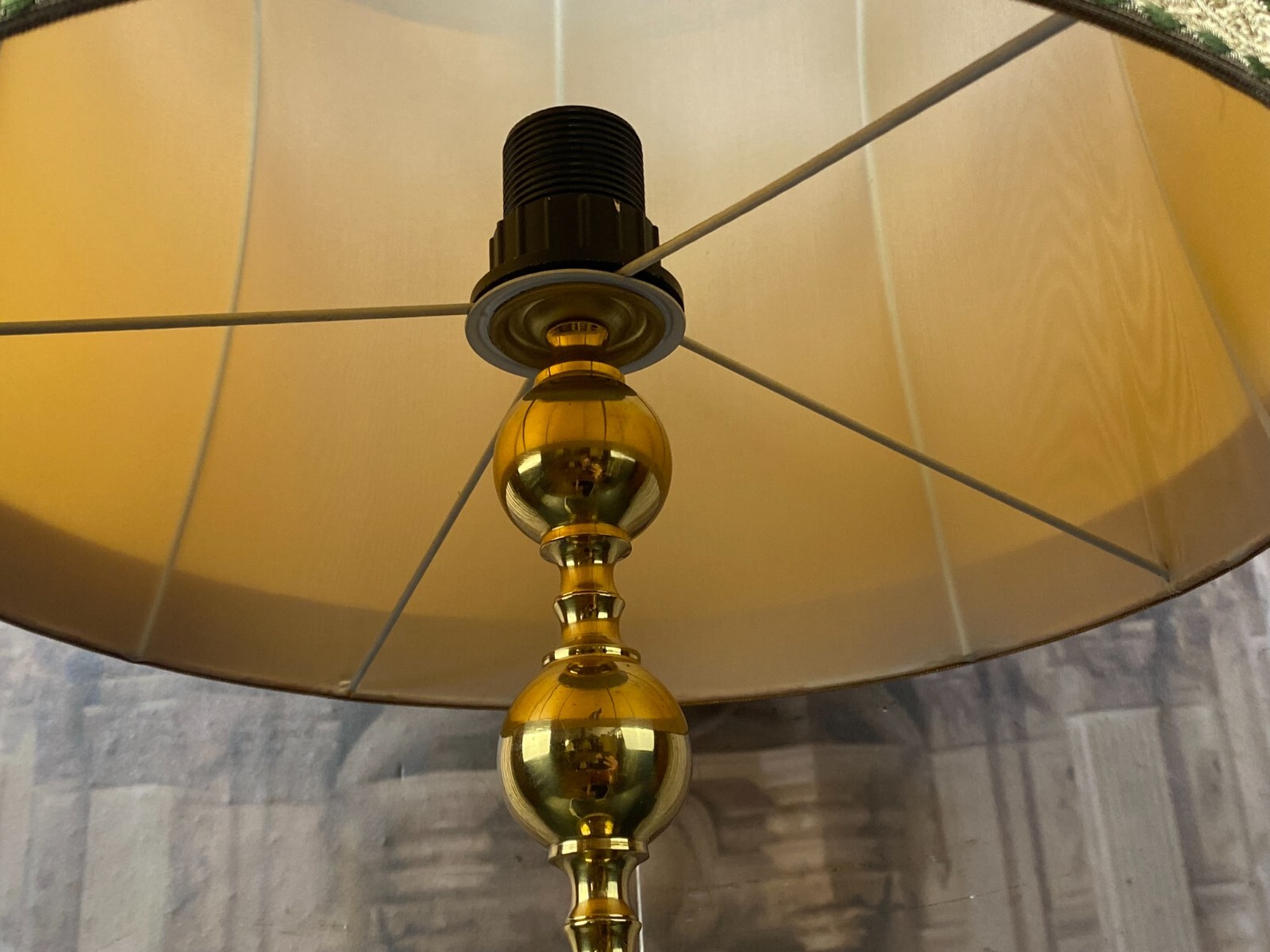 VINTAGE TISCHLAMPE FUSS AUS MESSING UND ONYX – Bild 9