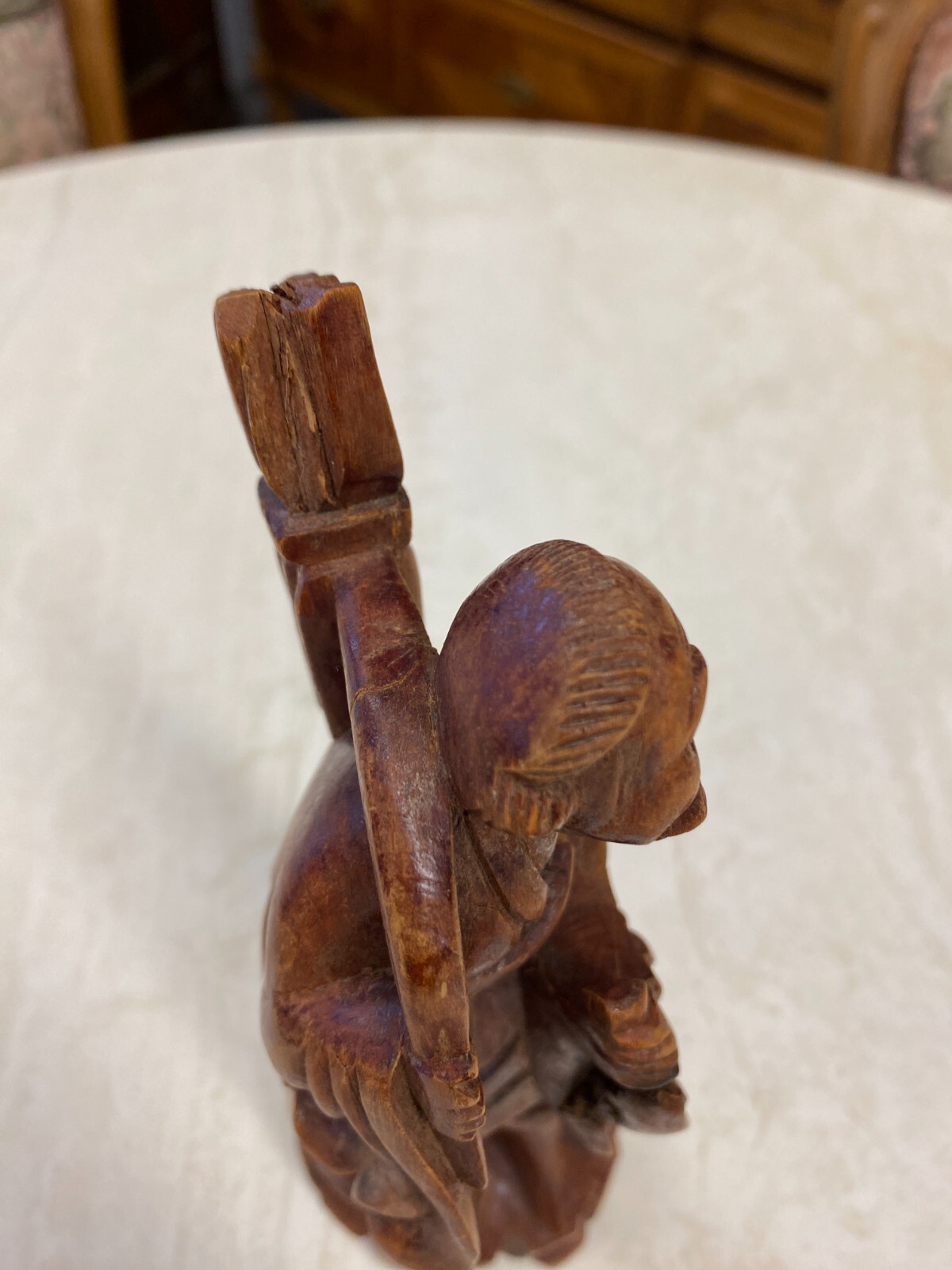 CHINA SKULPTUR AUS HOLZ BAUER 21cm HOCH – Bild 11